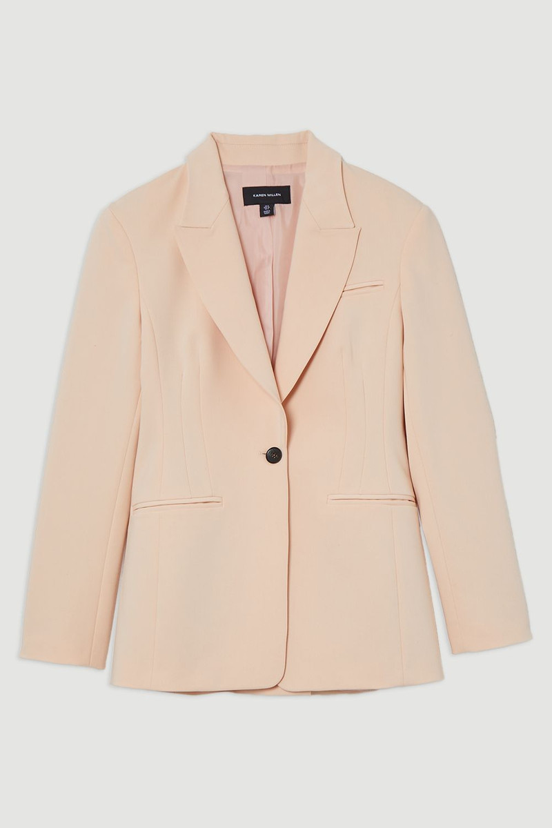 Polished Viscose Tailored Single Breasted Jacket 4