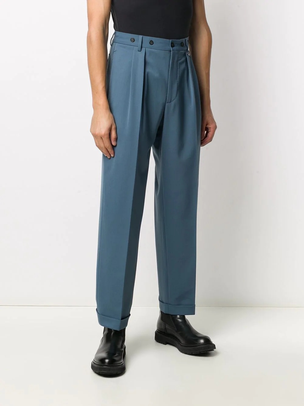 relaxed straight-leg trousers - 3