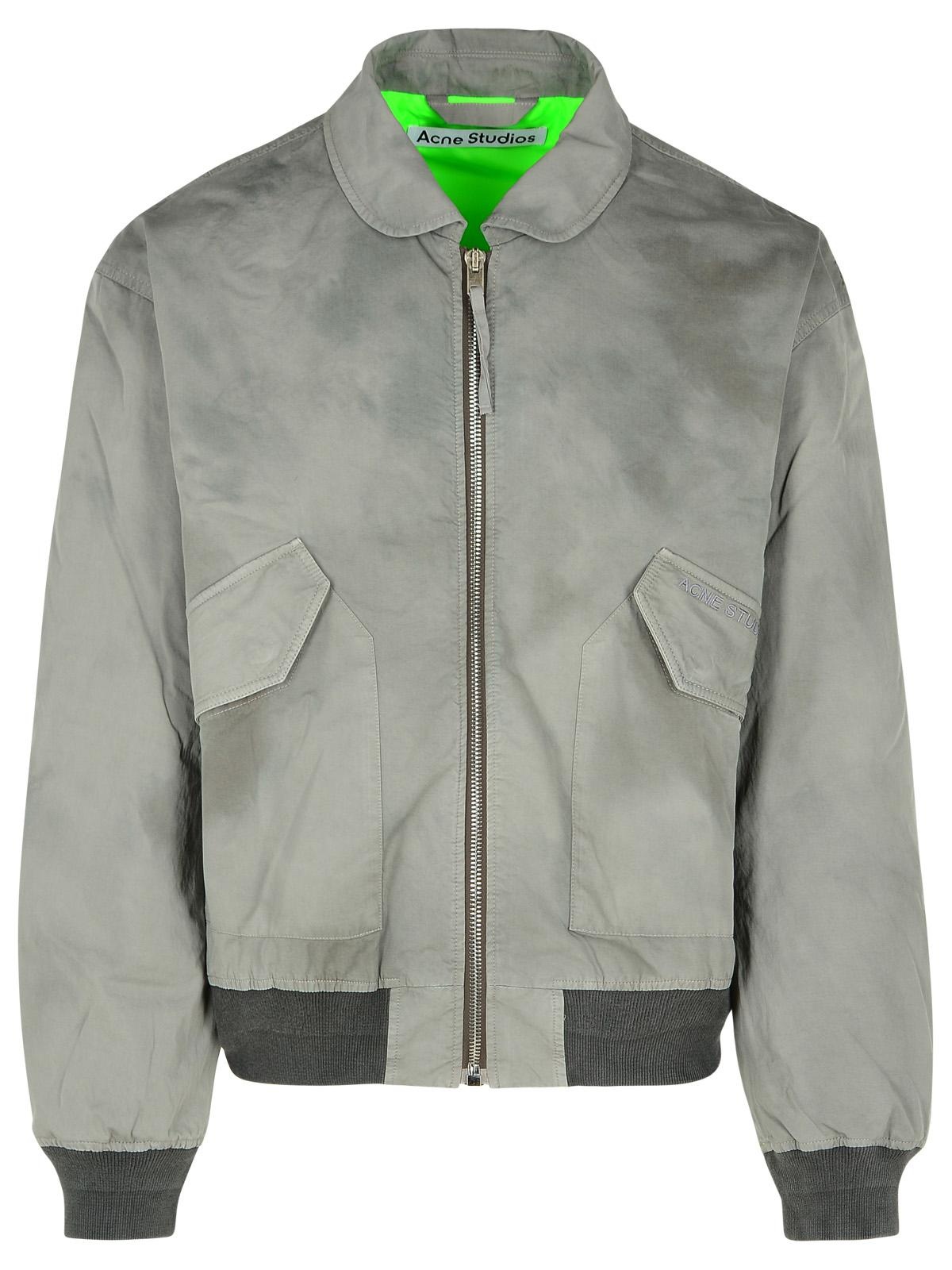 Acne Studios Grey Cotton Bomber Jacket Man - 1