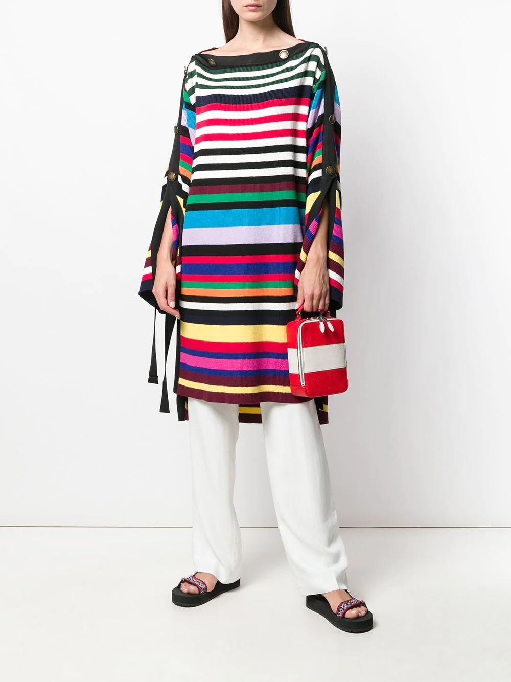 two-tone grosgrain poncho - 2