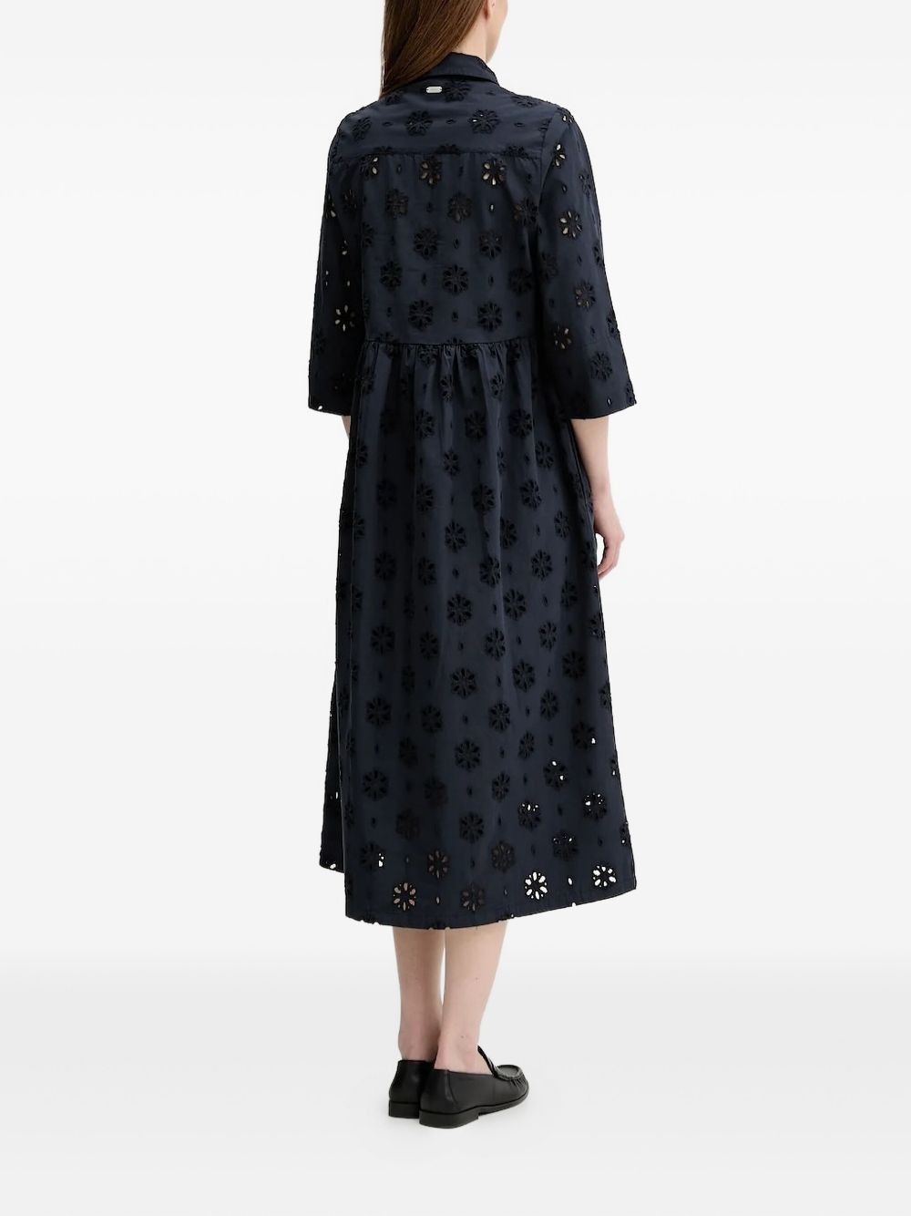 broderie-anglaise midi shirt dress - 3