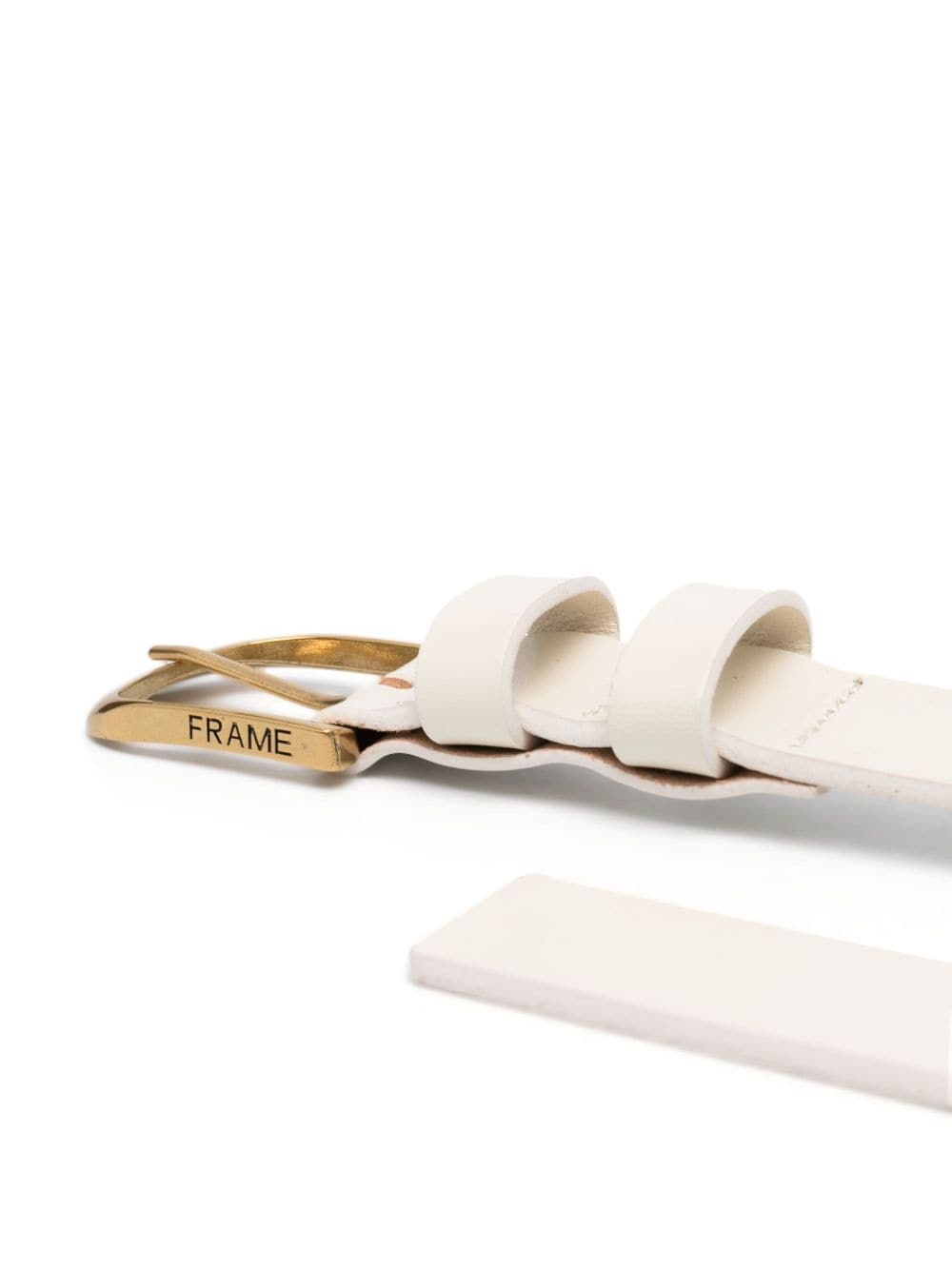 logo-engraved buckle leather belt - 2