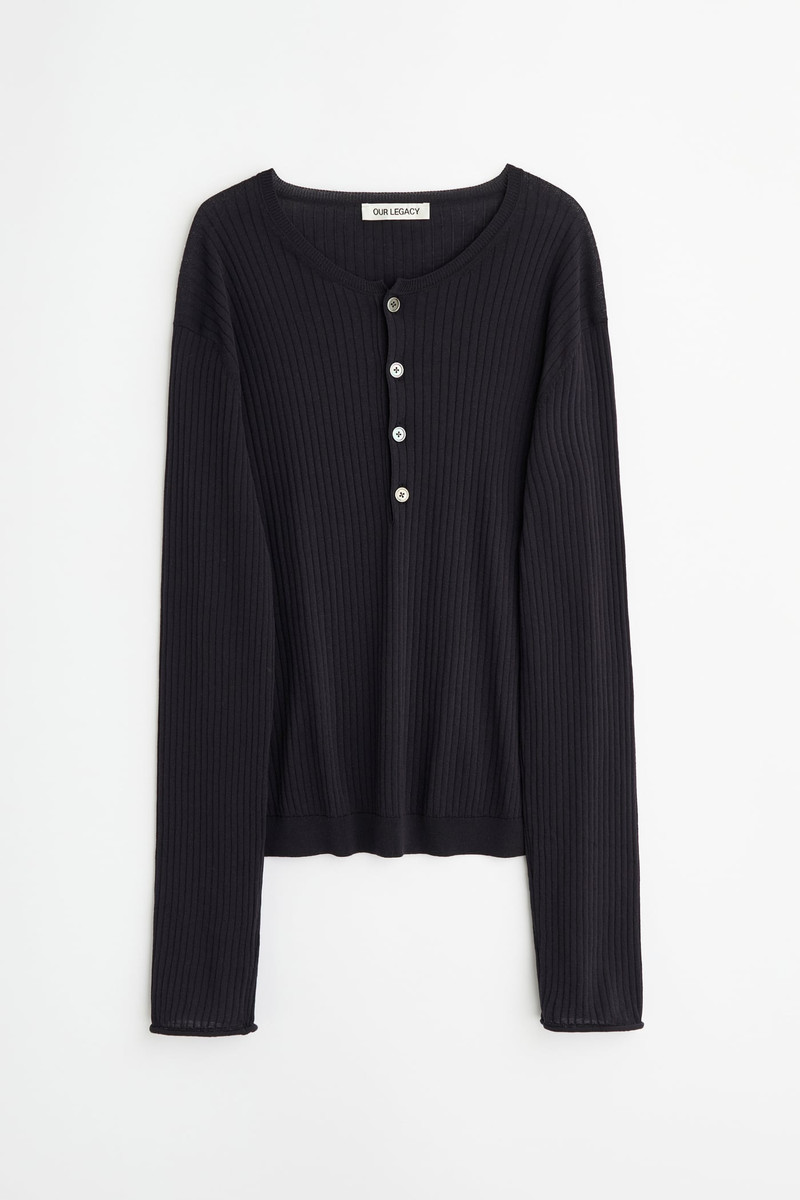 Fine Henley Noble Navy Cotton Crepe 1