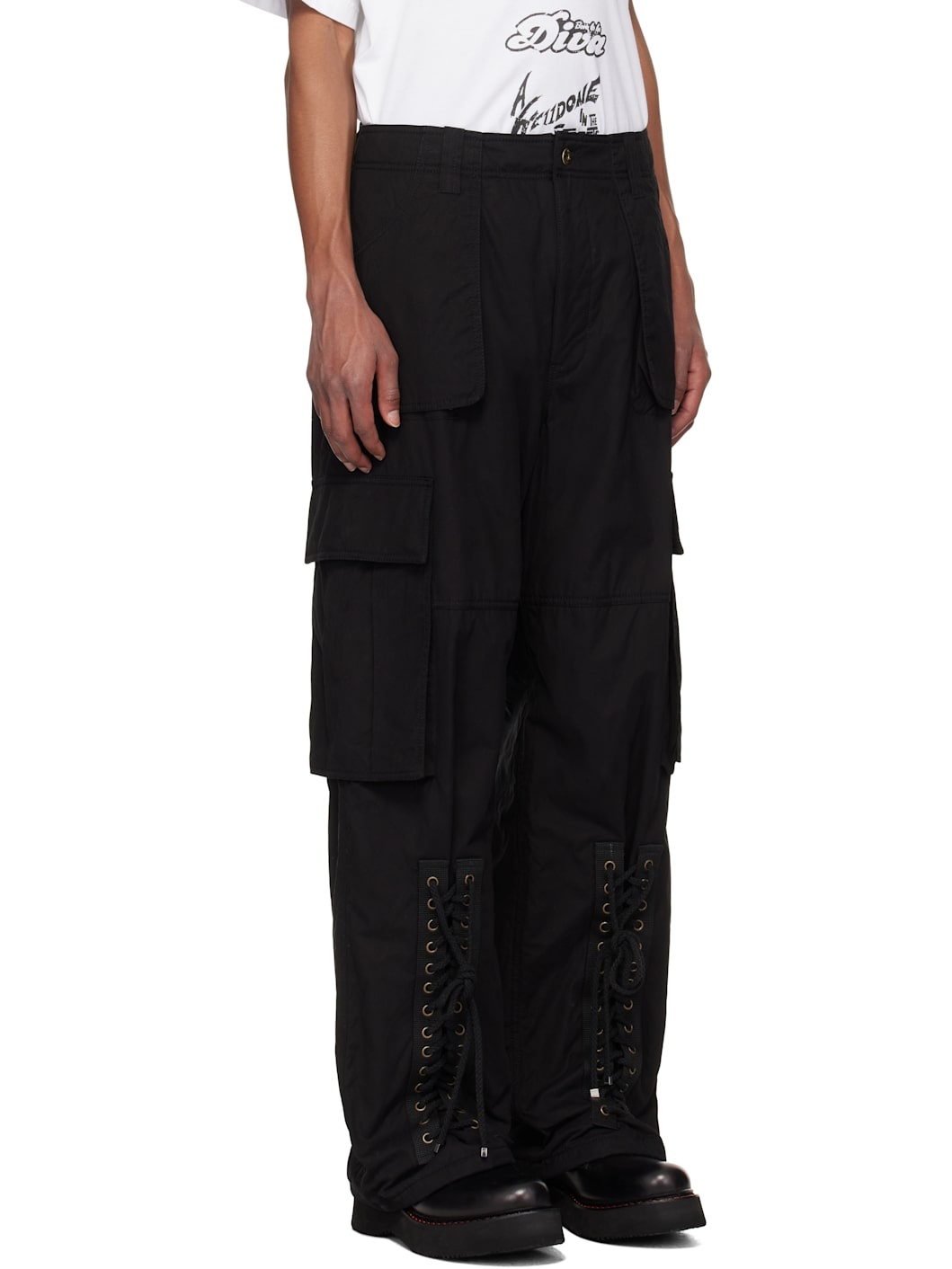 Black Military Cargo Pants - 2
