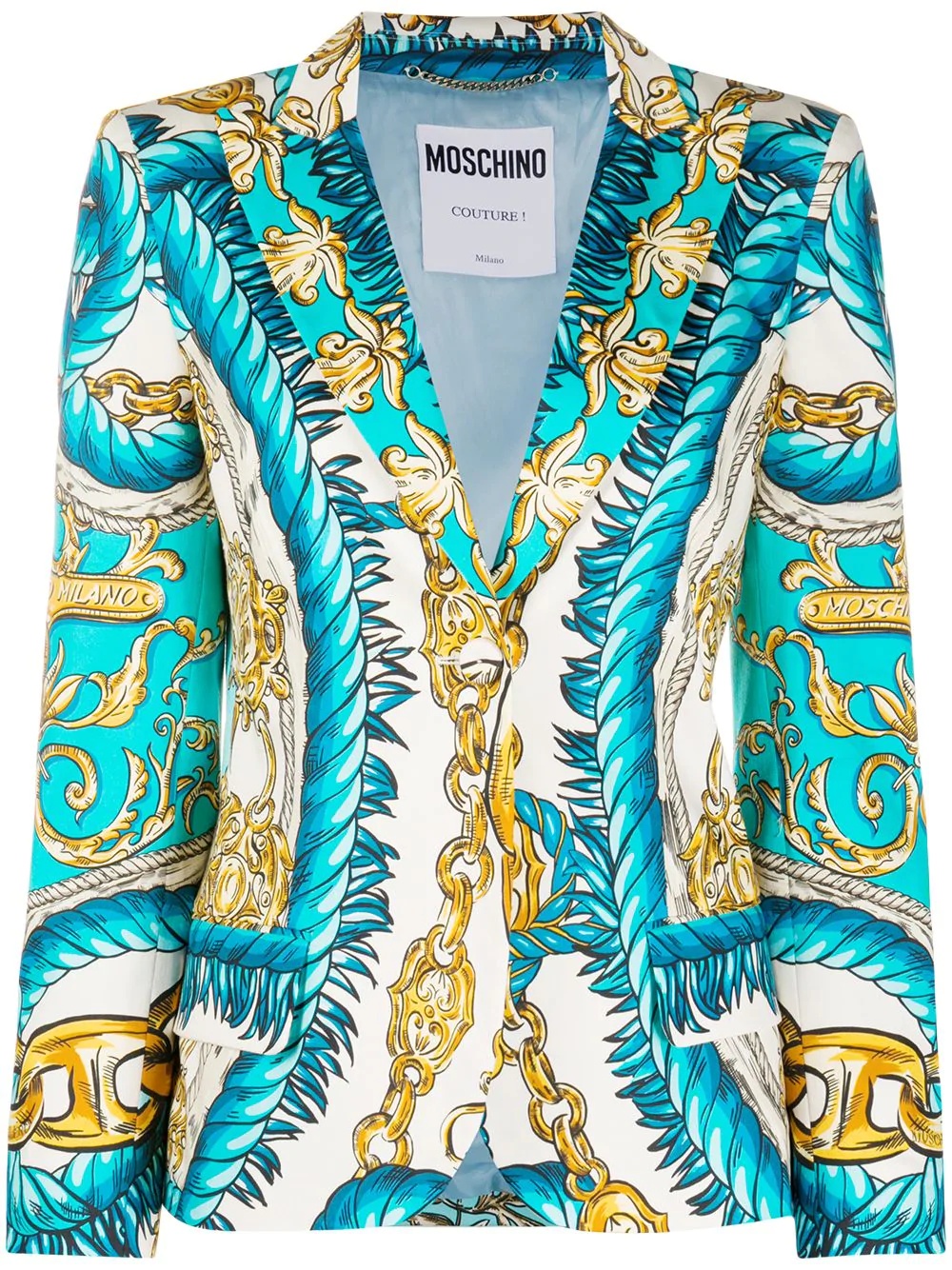 baroque-print blazer - 1