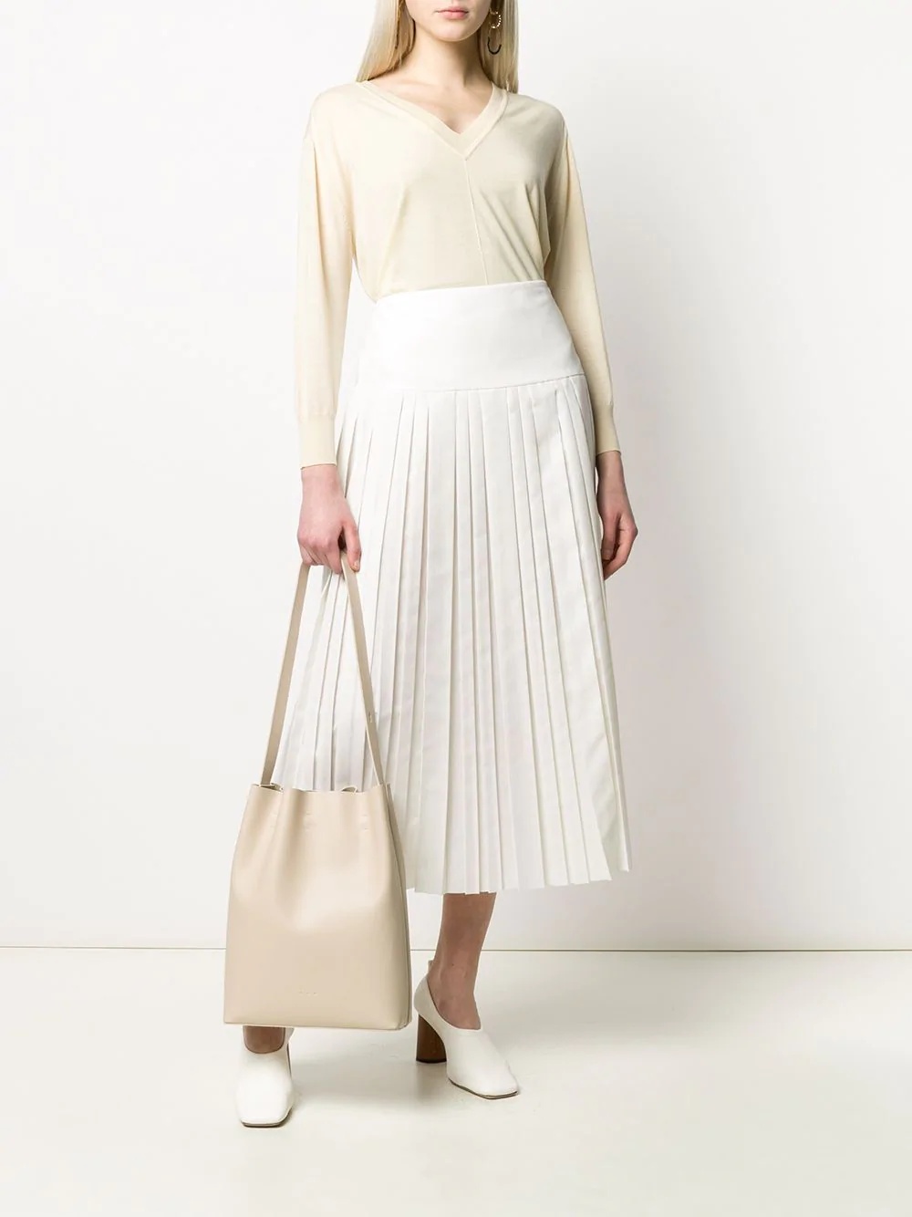 pleated mid-length skirt - 2