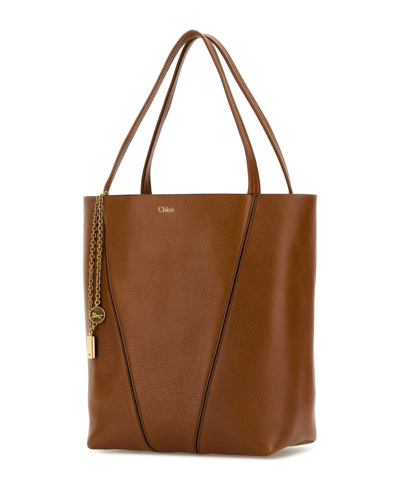 Caramel Leather Spin Shopping Bag - 2