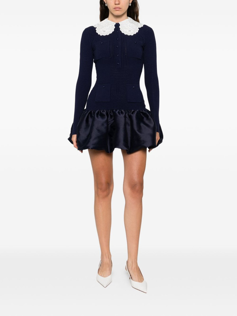 self-portrait scalloped collar pocket mini dress outlook