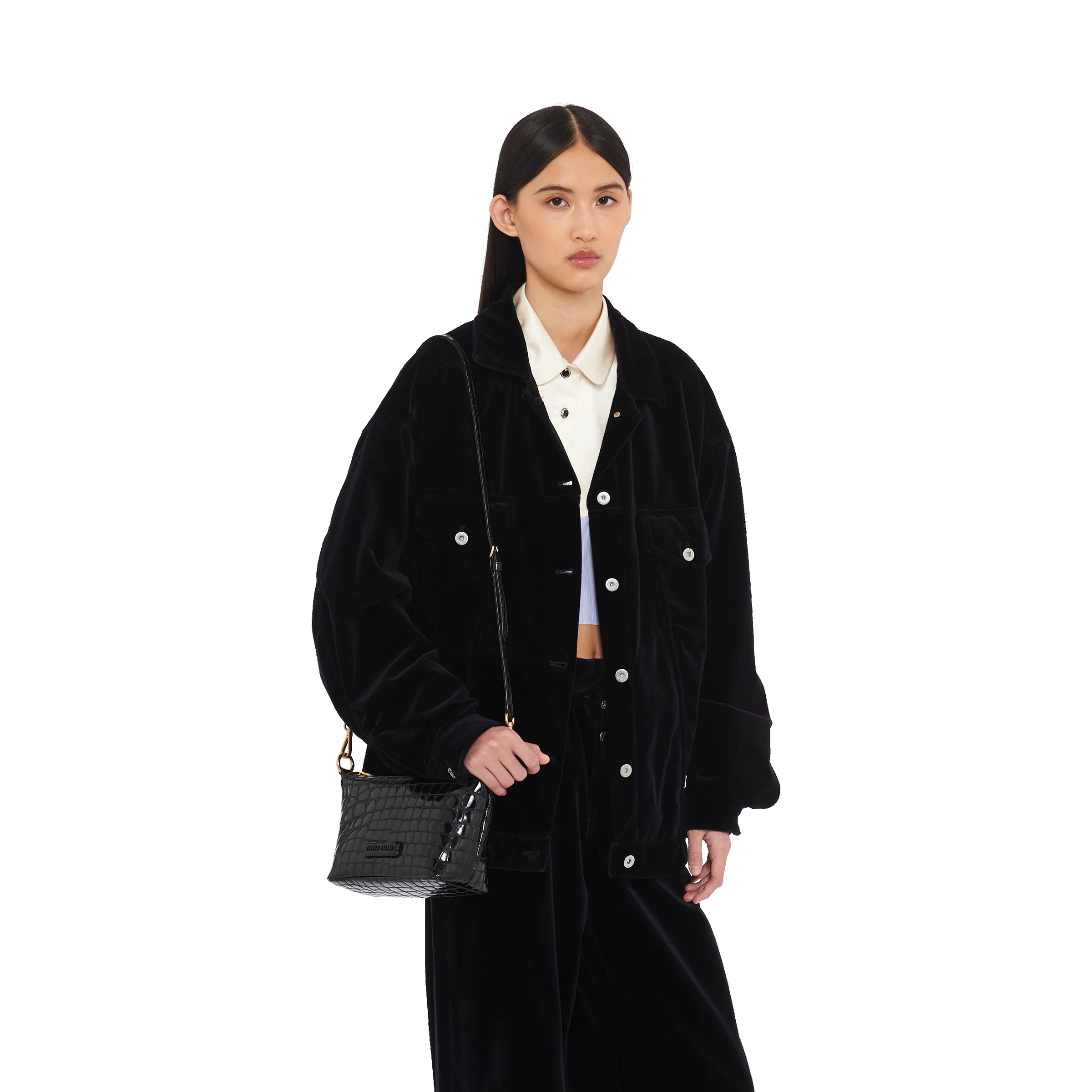 Miu Spirit croco-print leather bag - 3