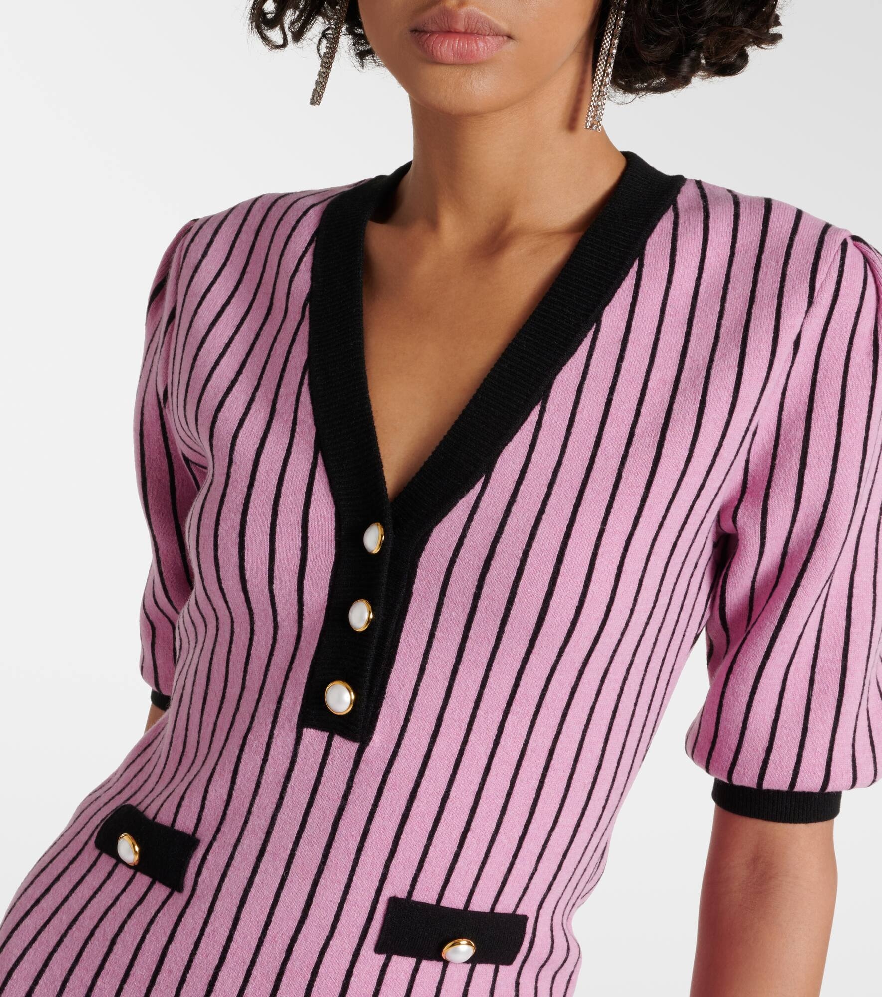 Pinstriped knit minidress - 4