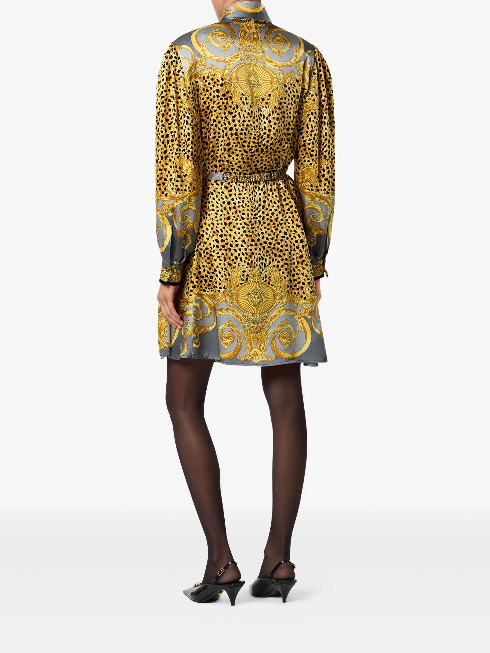 silk animal-print dress - 3