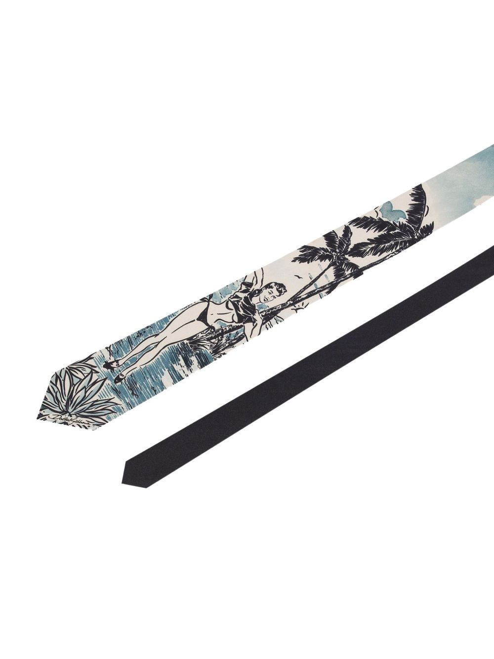 illustration-print tie - 2