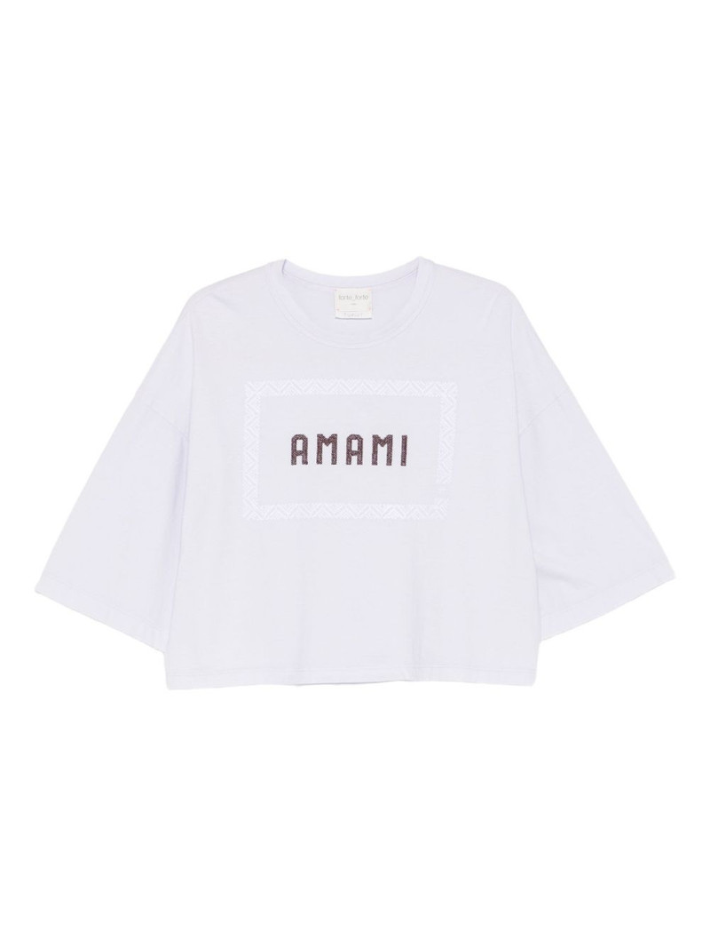 embroidered-detail T-shirt 1