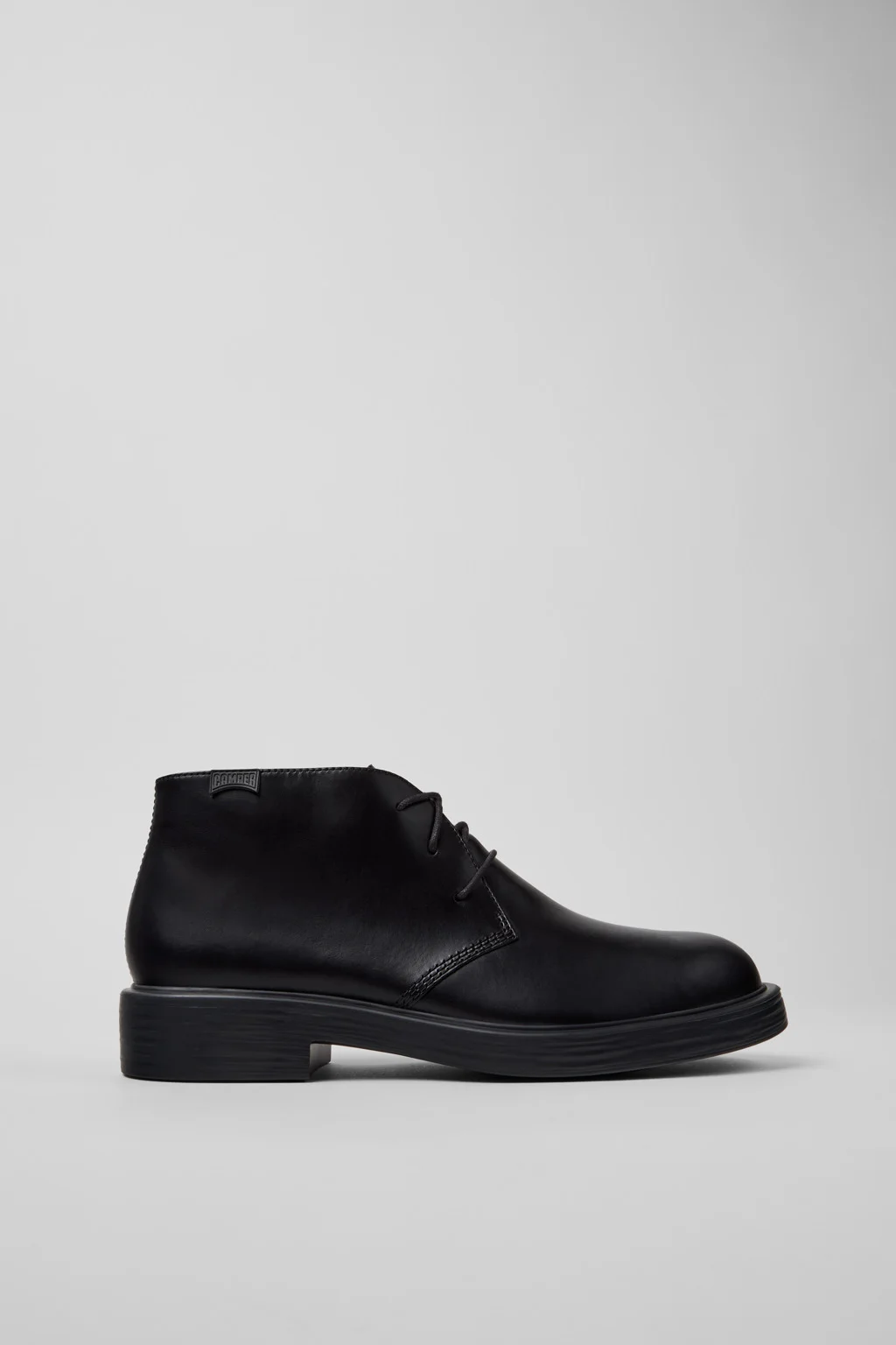 Dean Black Leather Ankle Boots for Men. - 1