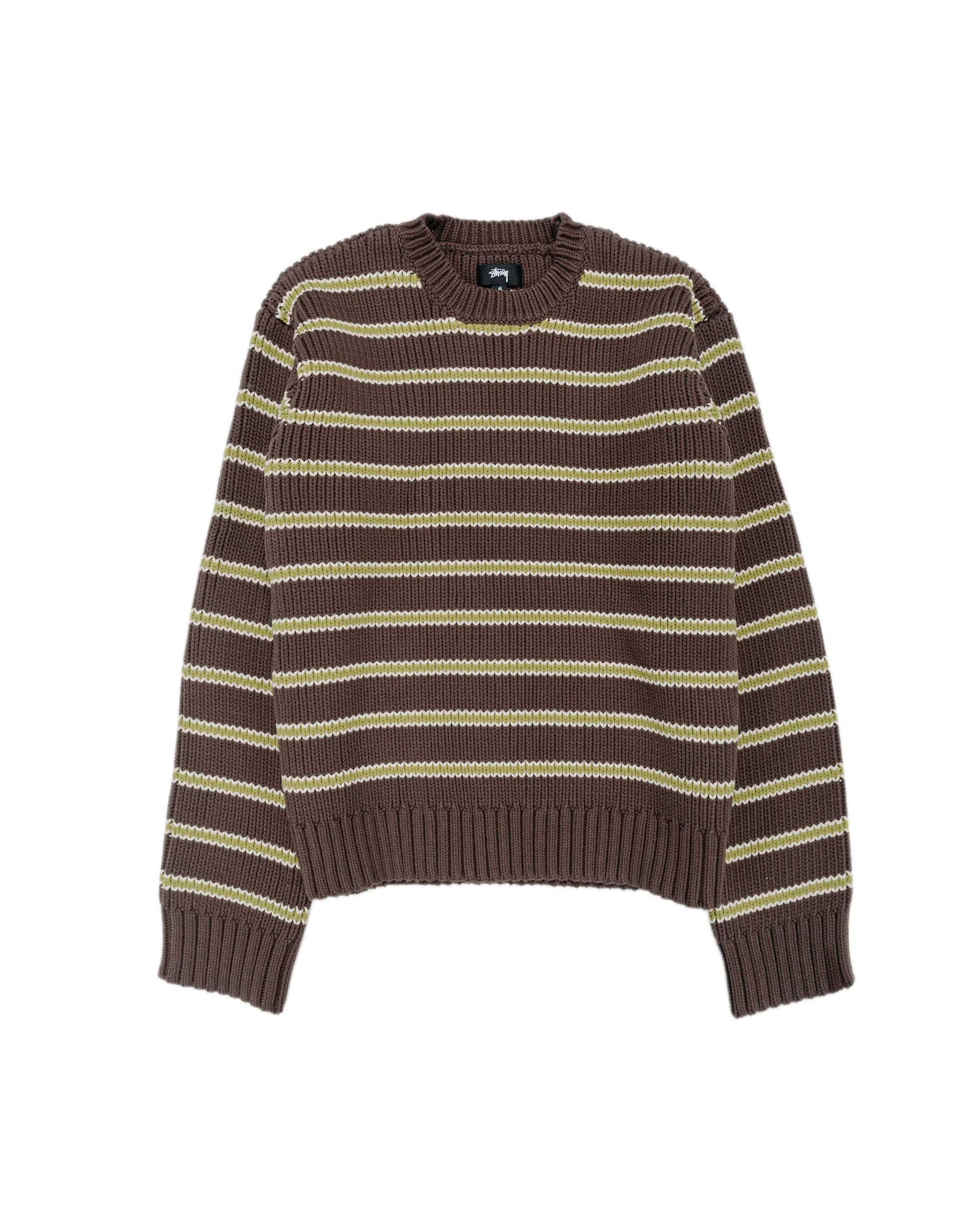Stüssy Chunky Cotton Stripe Sweater Forest - 1