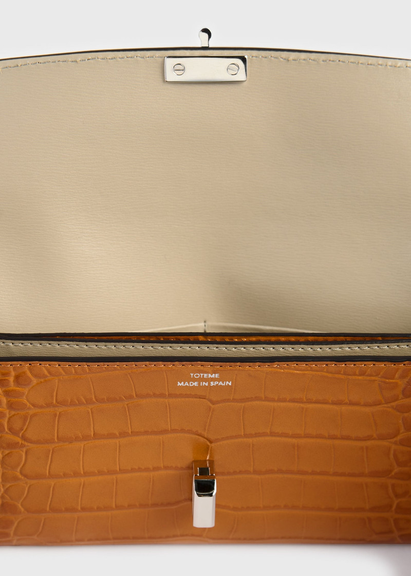T-lock croco-embossed wallet tangerine 5