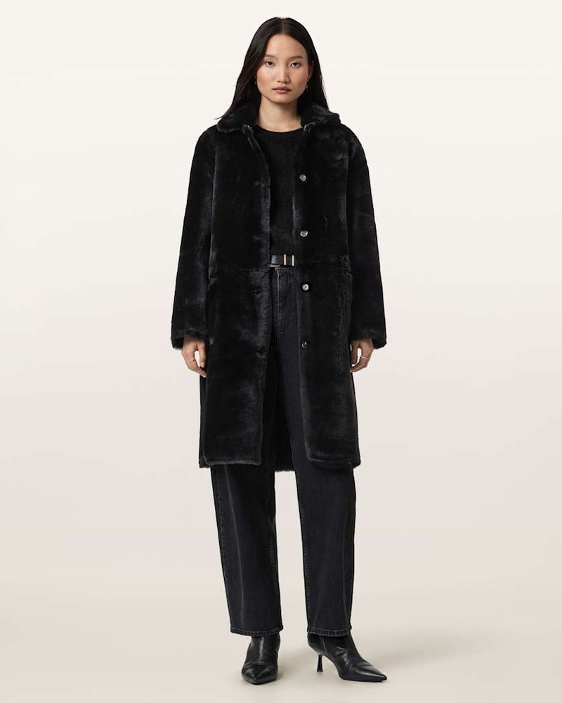 ALLSAINTS SERRA REVERSIBLE SHEARLING COAT outlook