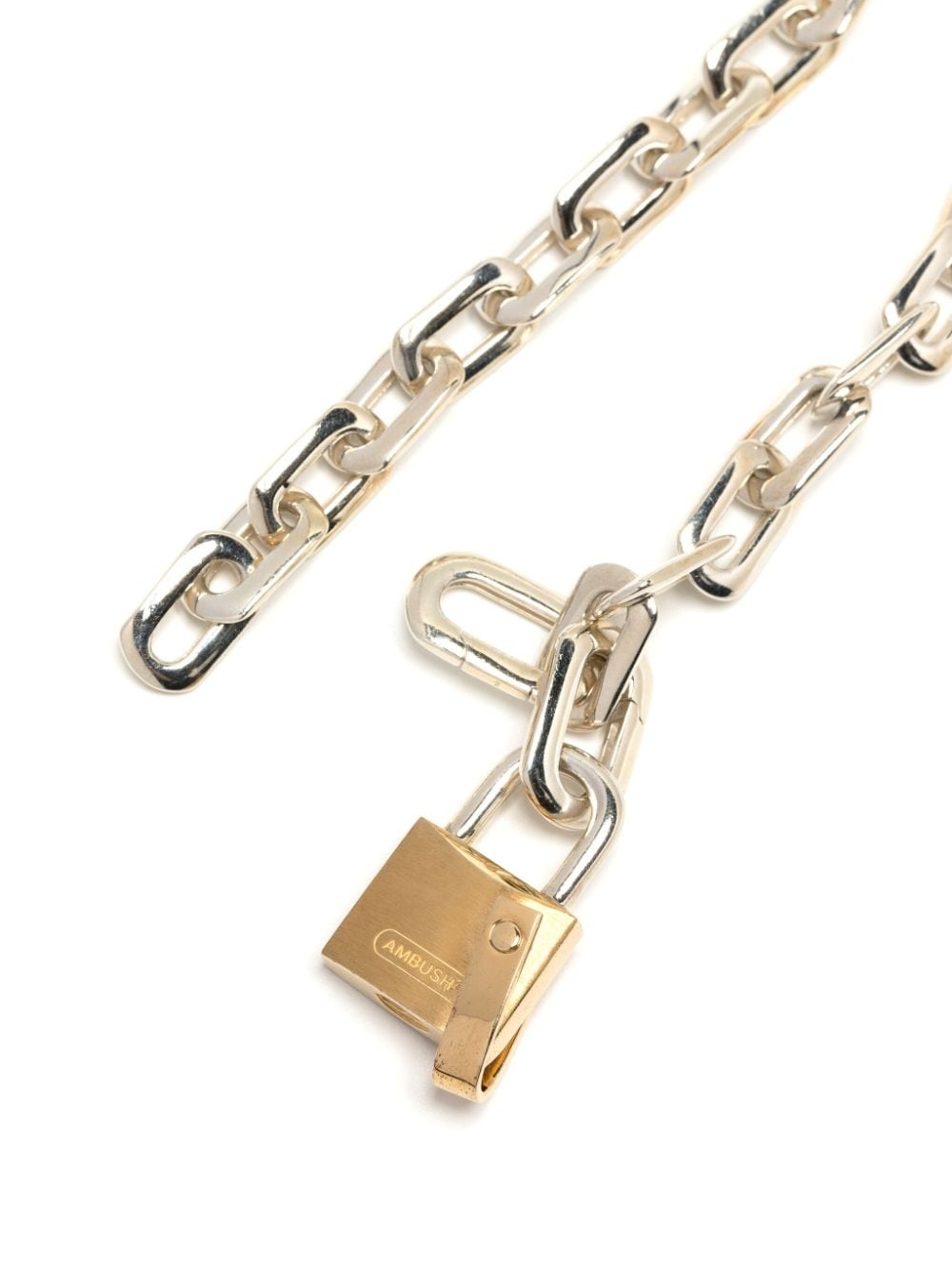 padlock-charm silver bracelet - 3