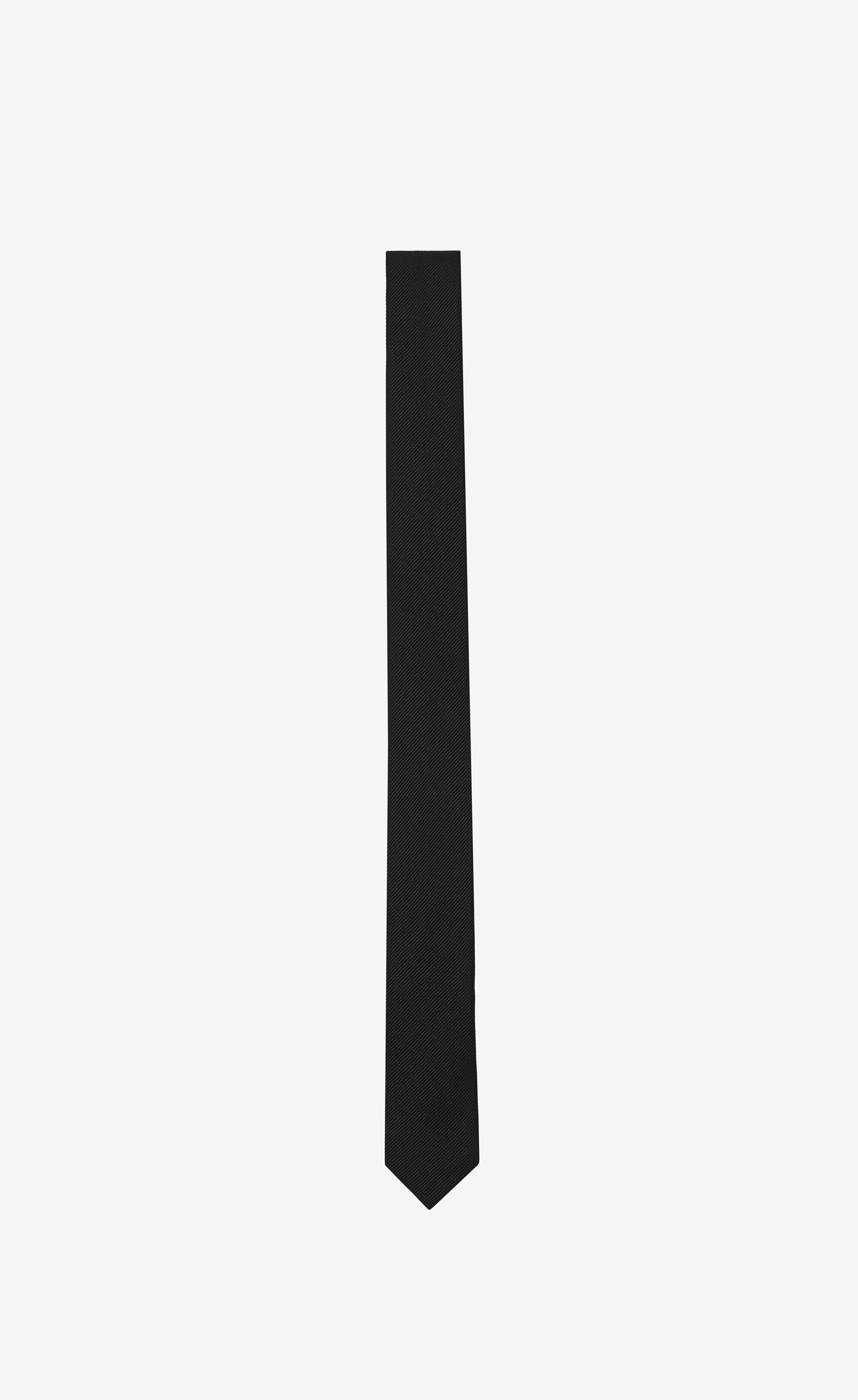 signature evening skinny tie in black silk grosgrain - 1