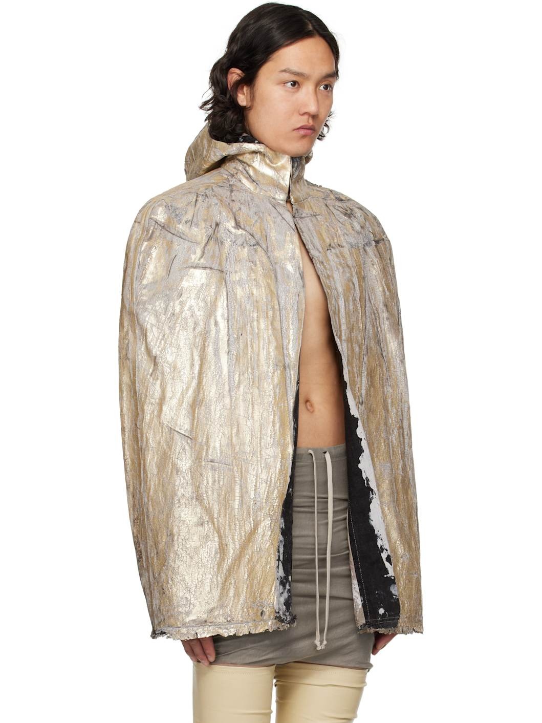 Gold Hollywood Pville Cape Denim Jacket - 2