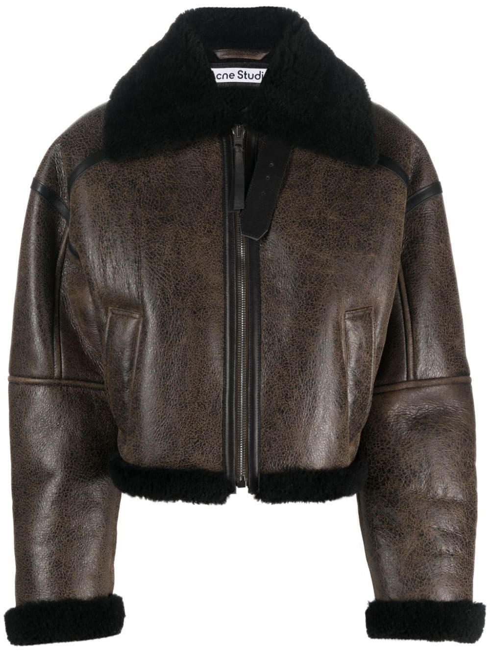 Acne Studios shearling-trim leather jacket | farfetch | REVERSIBLE