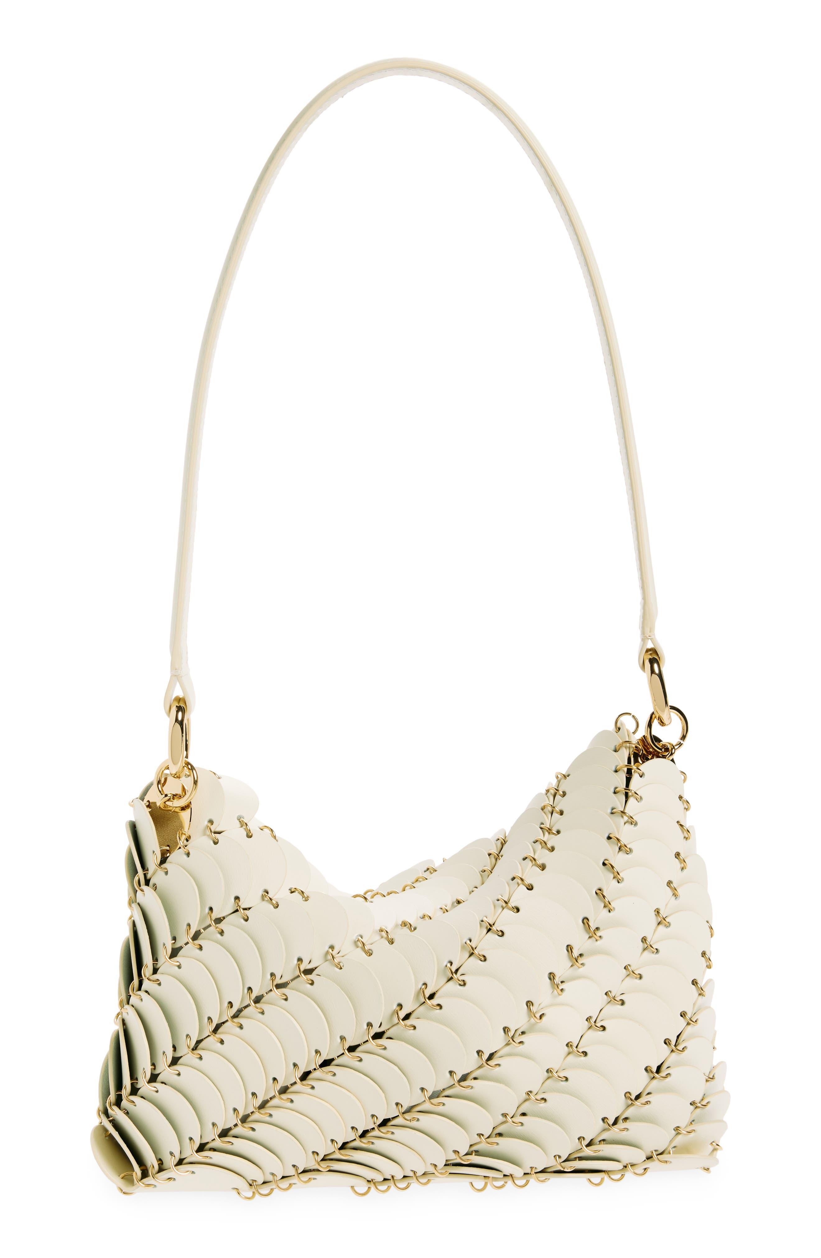 Rabanne Sac Leather Hobo Bag in Cream /Gold at Nordstrom - 4