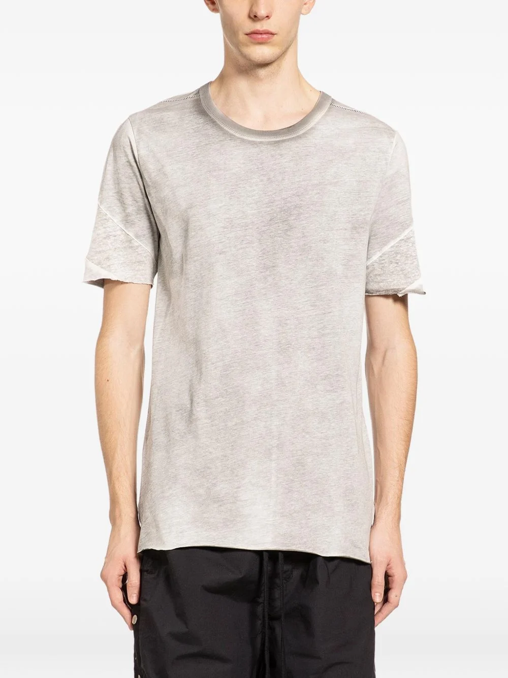 spliced cotton T-shirt - 1