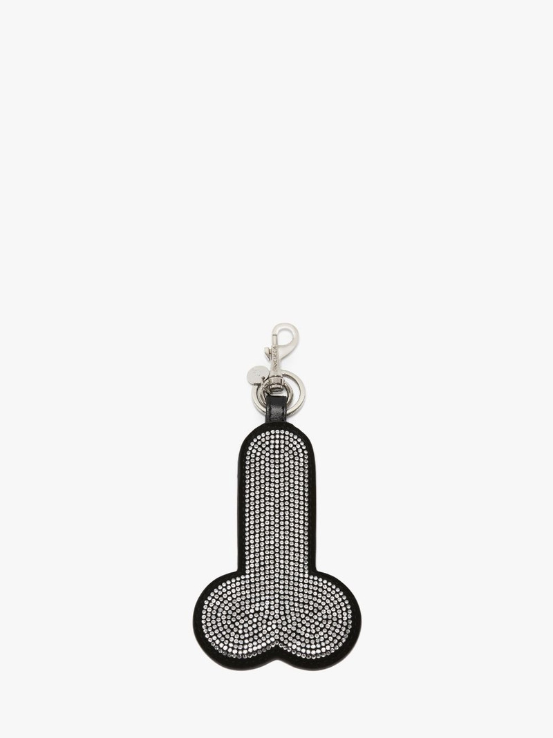 SUEDE PENIS KEYRING WITH CRYSTALS 1