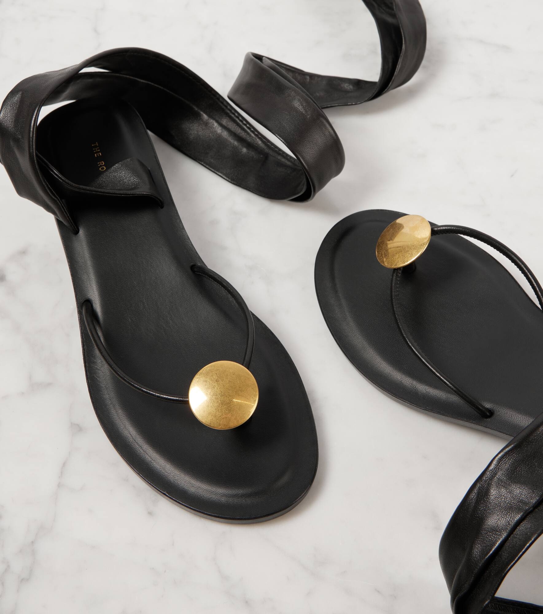 Cord leather thong sandals - 6