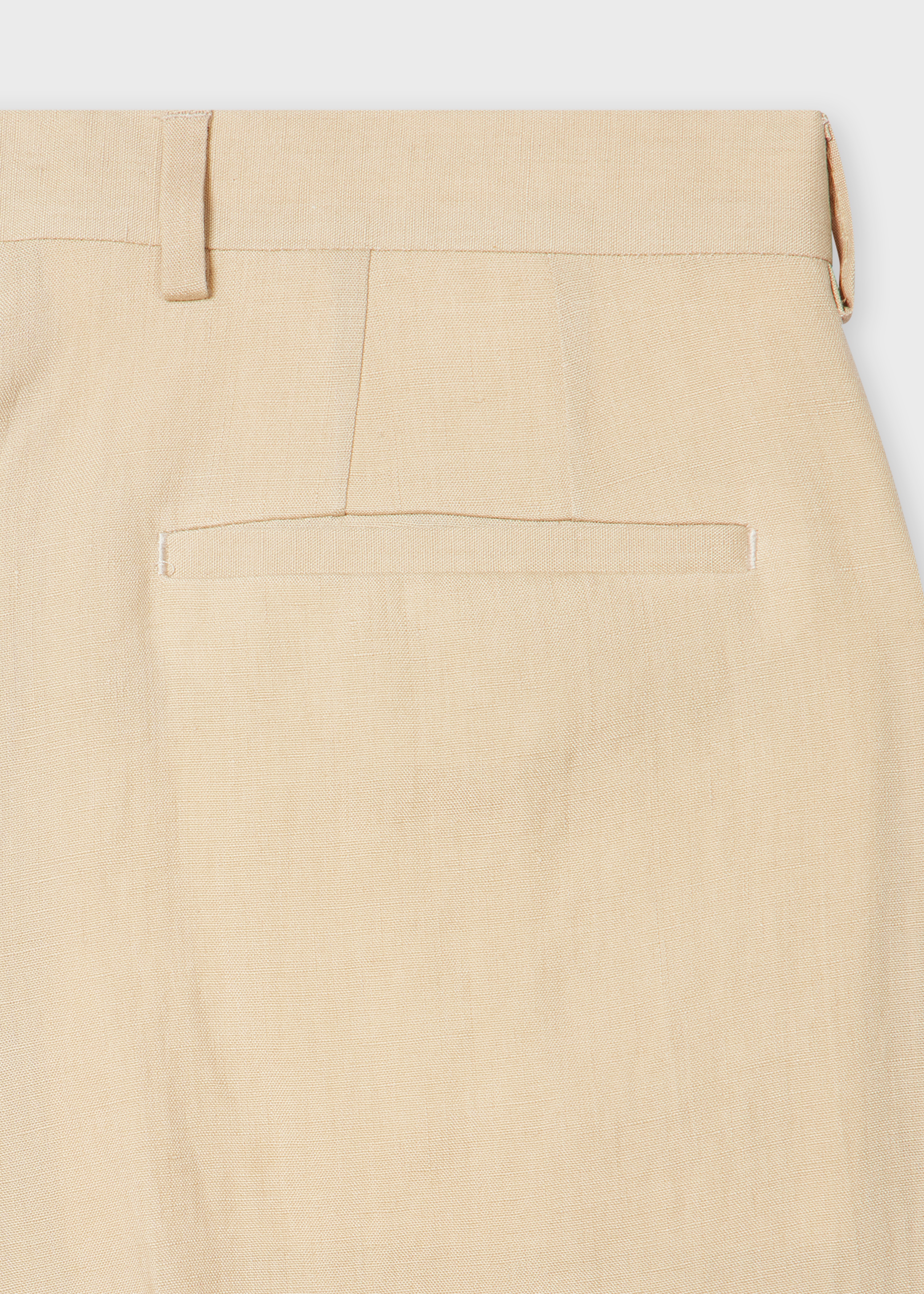 Tapered-Fit Light Tan Linen Trousers - 2