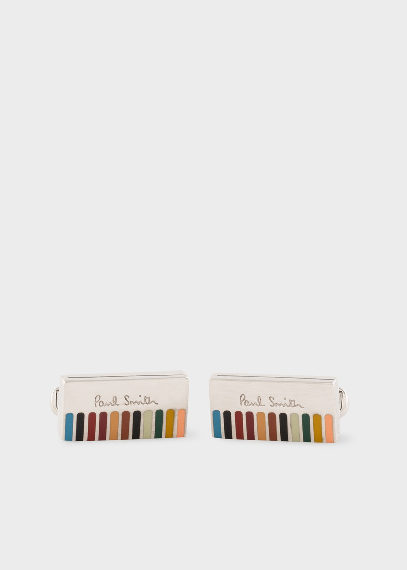 'Signature Stripe Logo' Cufflinks 1