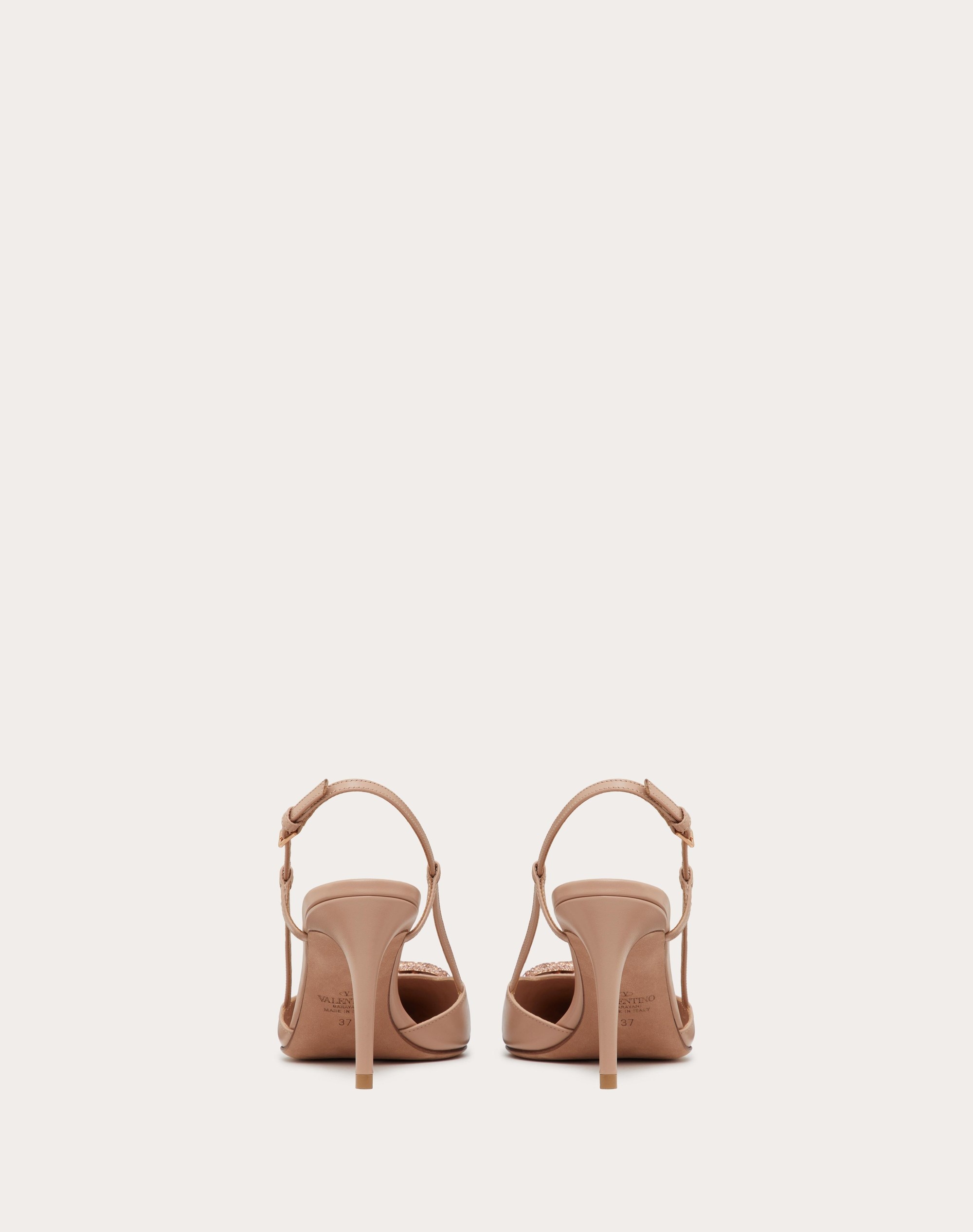 VLOGO SIGNATURE SLINGBACK PUMP IN CALFSKIN LEATHER 80MM - 3
