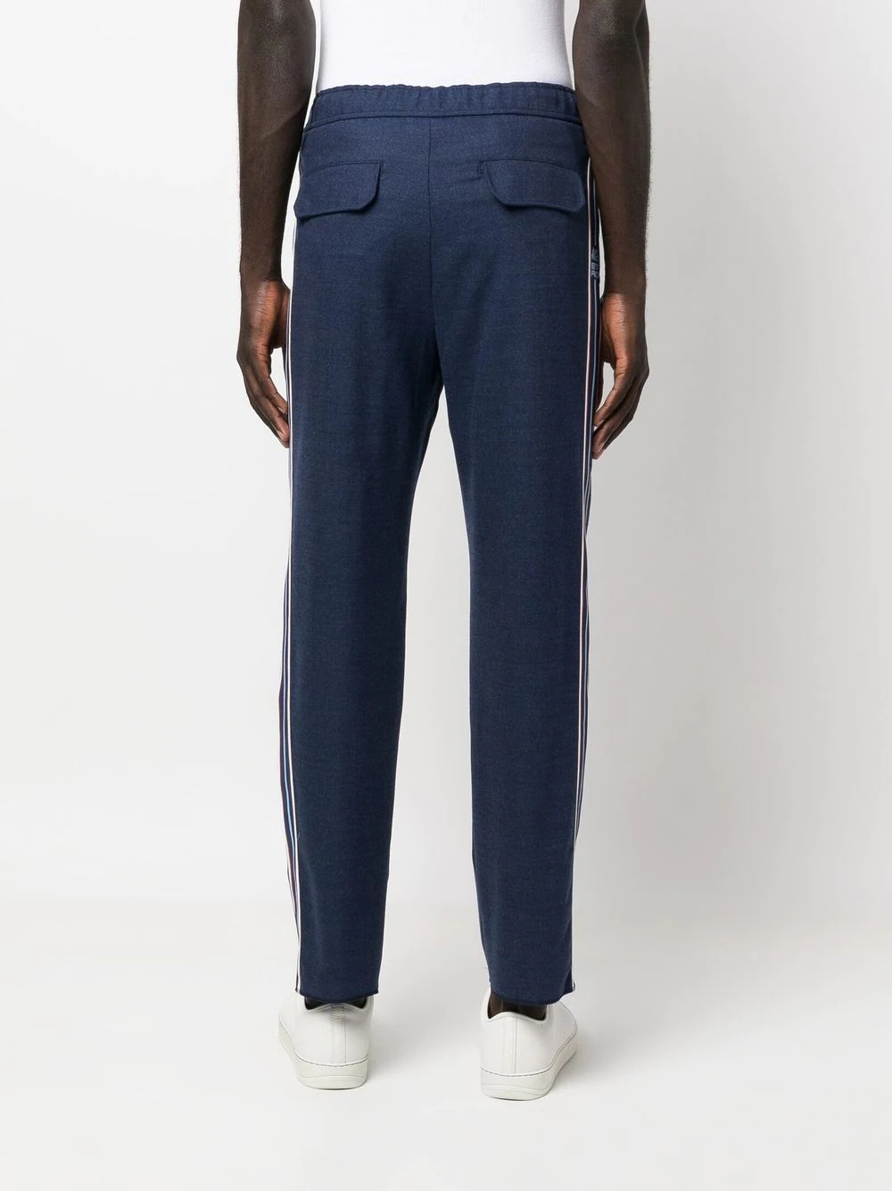 logo-tape virgin wool trousers - 4