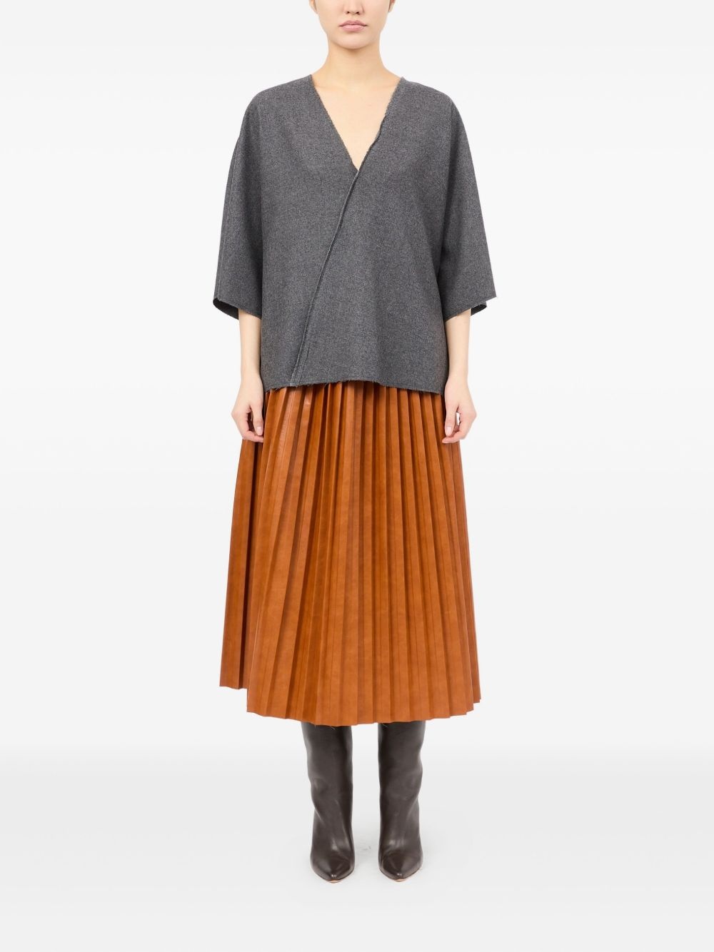 raw-cut detail blouse - 2