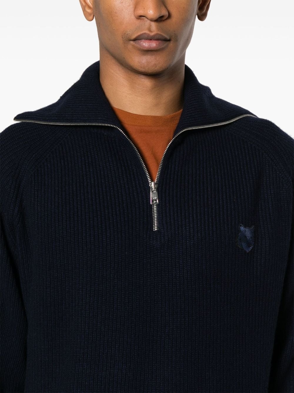 Bold Fox Head ribbed sweater - 5