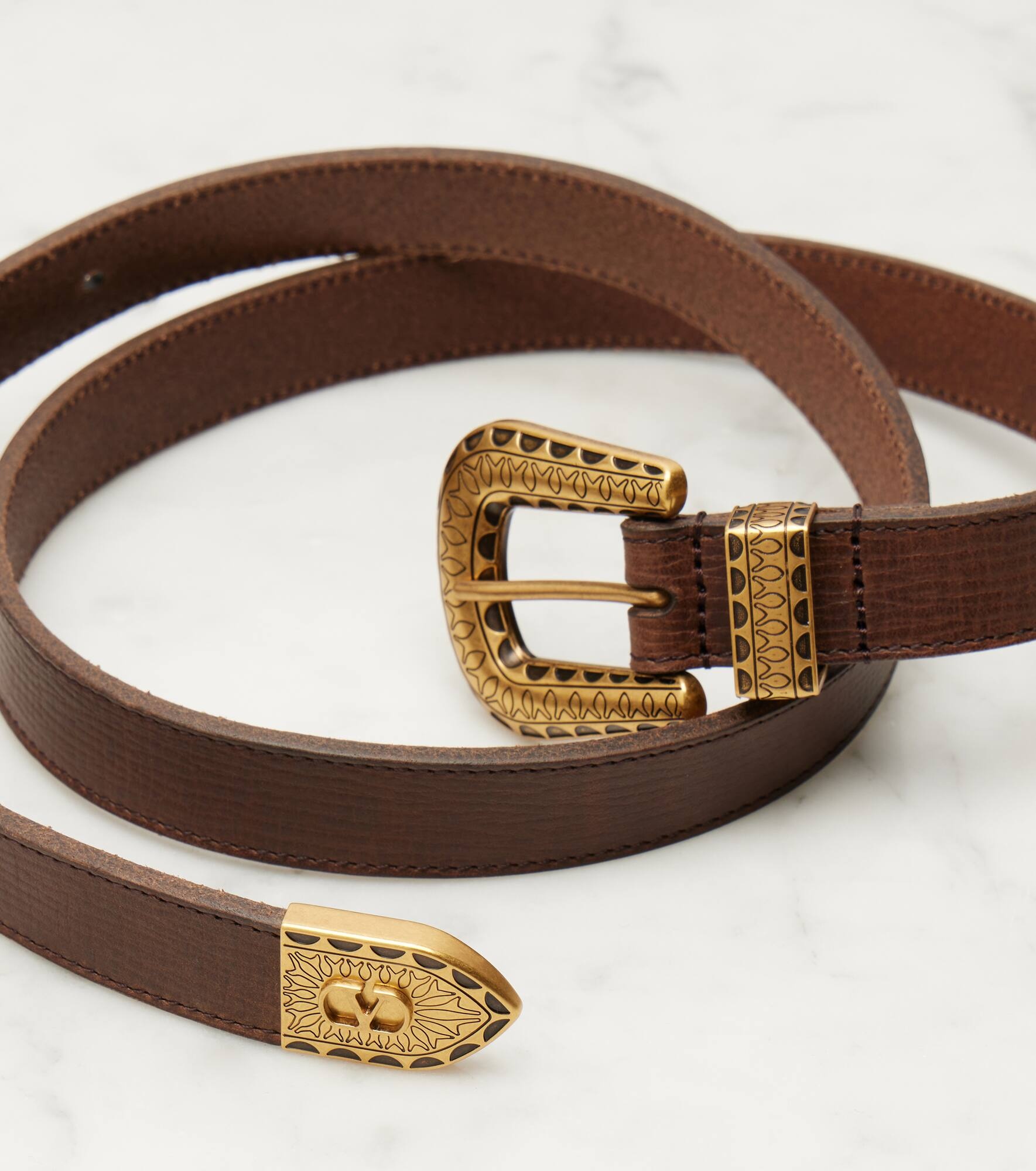 VLogo leather belt - 3