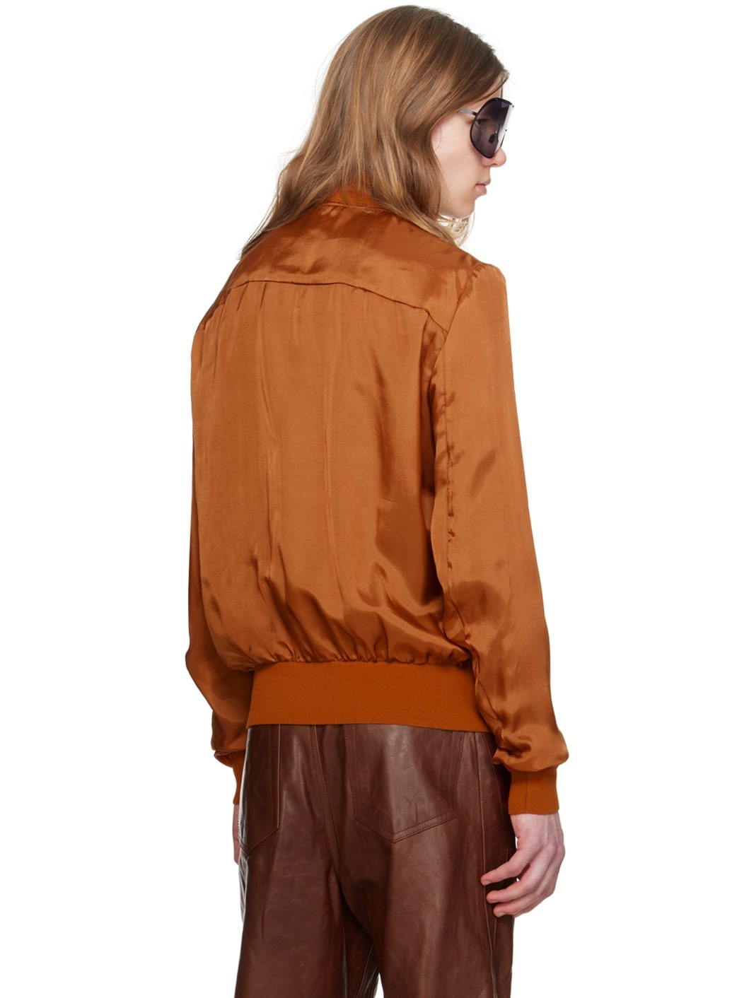 Orange Classic Flight Bomber Jacket - 3