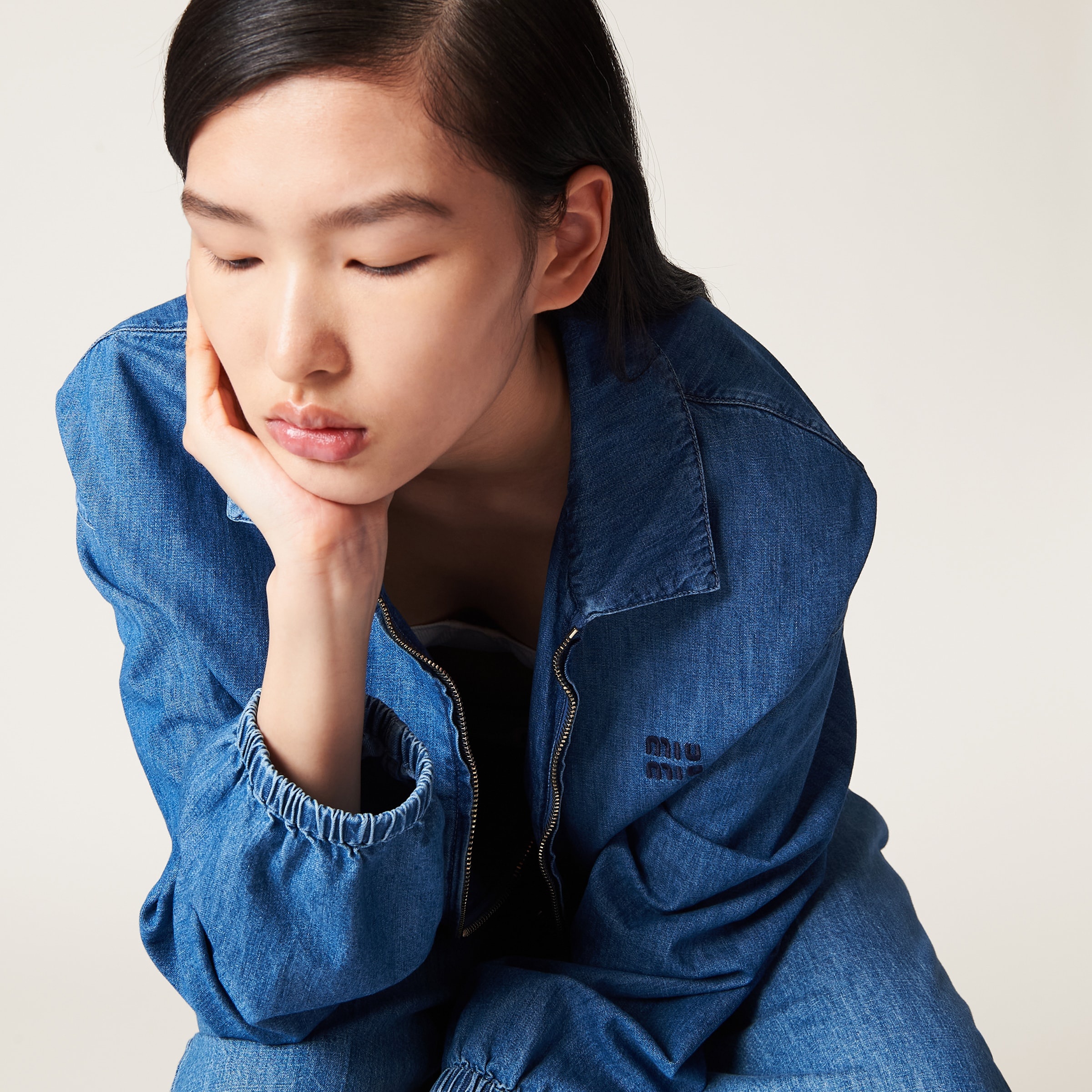 Chambray blouson jacket - 5