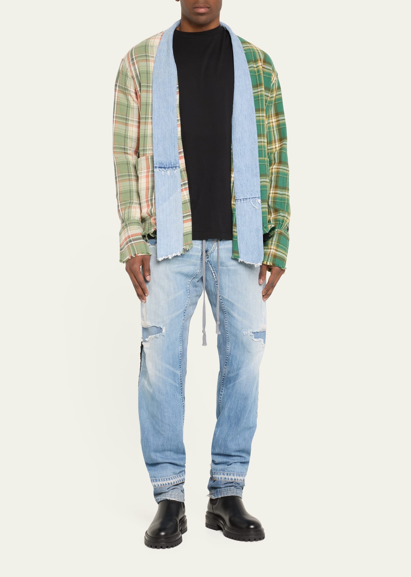 Men's Rip Repair Straight-Leg Lounge Jeans - 2