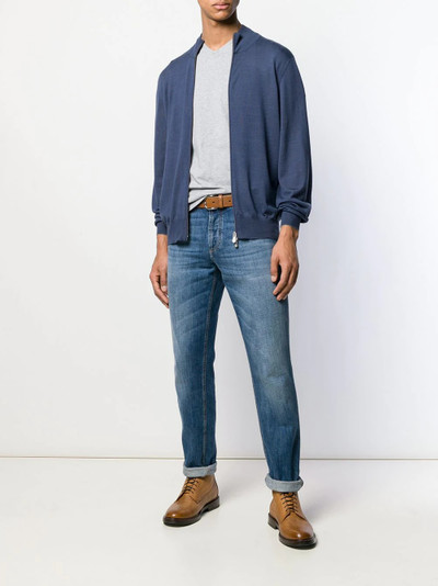 Brunello Cucinelli slim-fit zip-up cardigan outlook