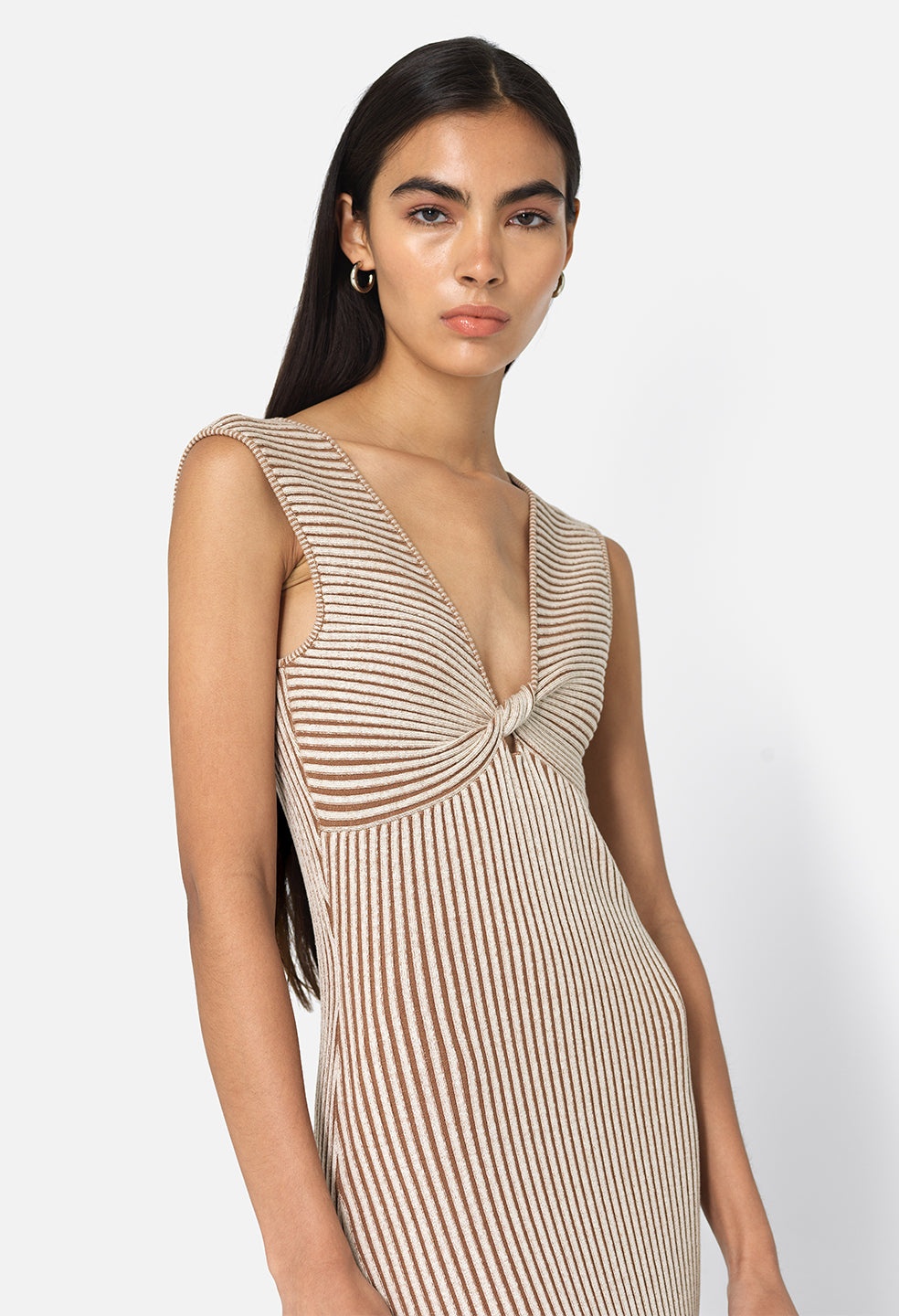 PIPER SILK RIB TWIST DRESS - 5