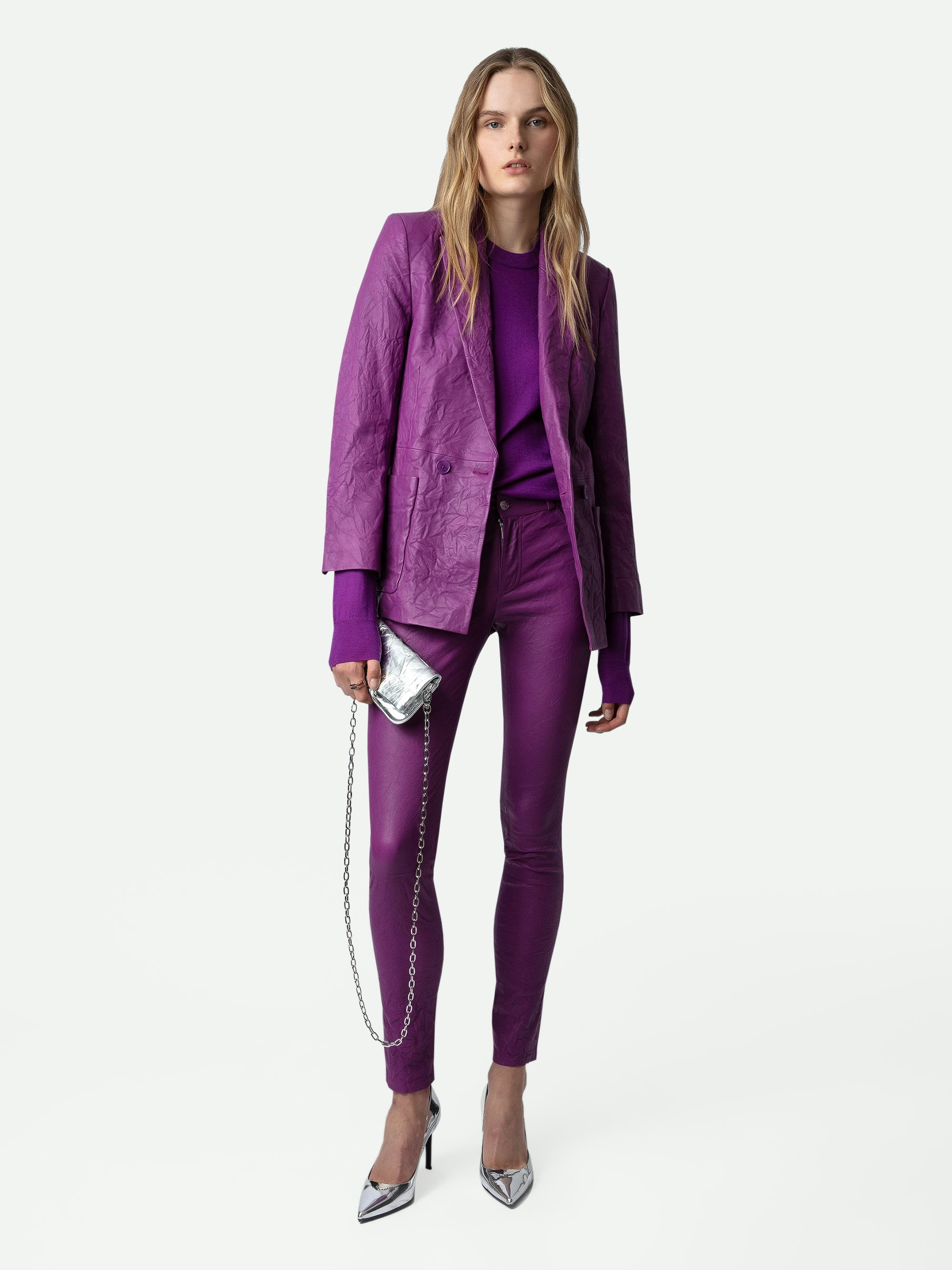 Phlame Crinkled Leather Pants - 2