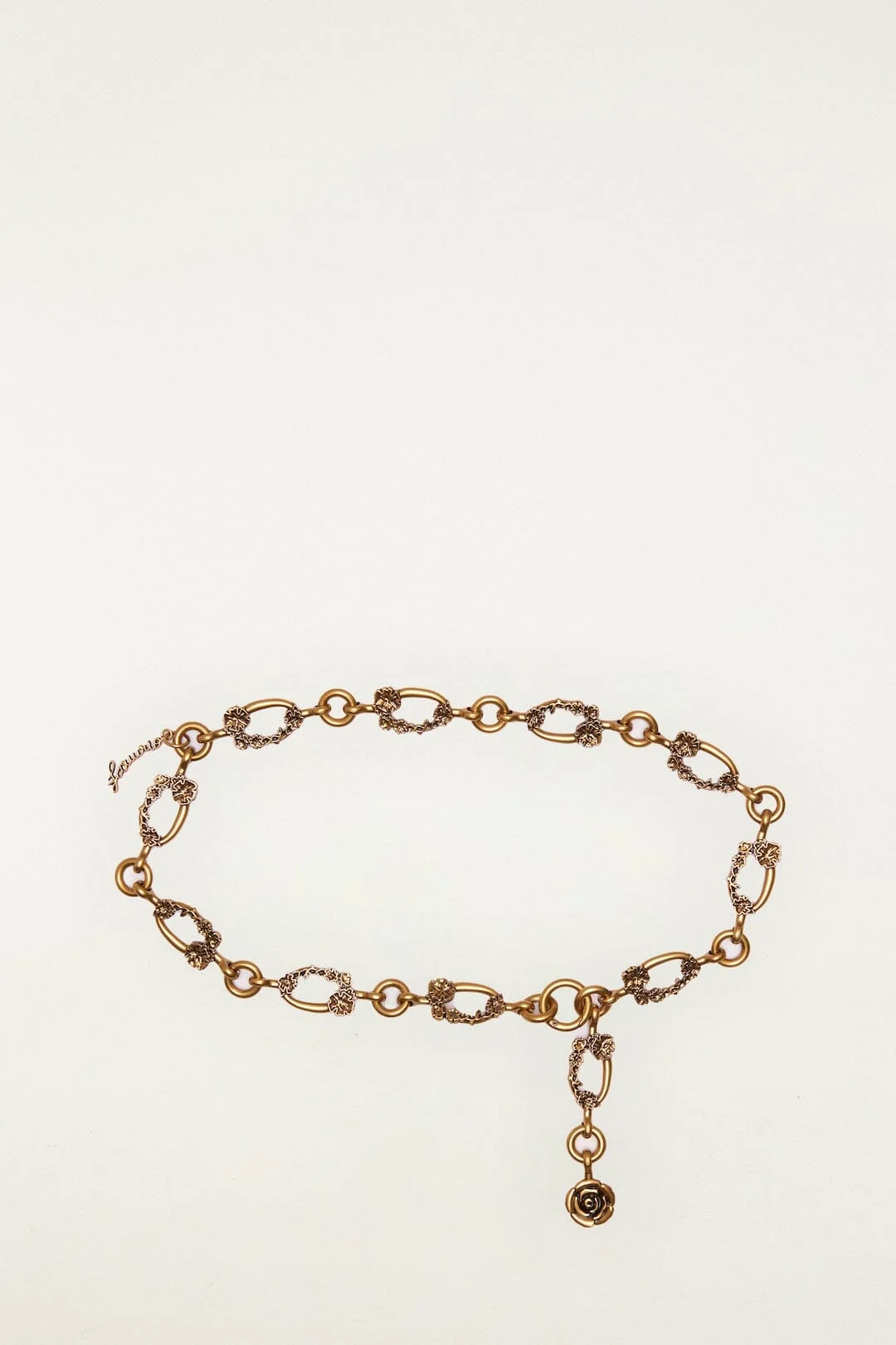 Vintage Gold Flower Metal Chain Belt - 1