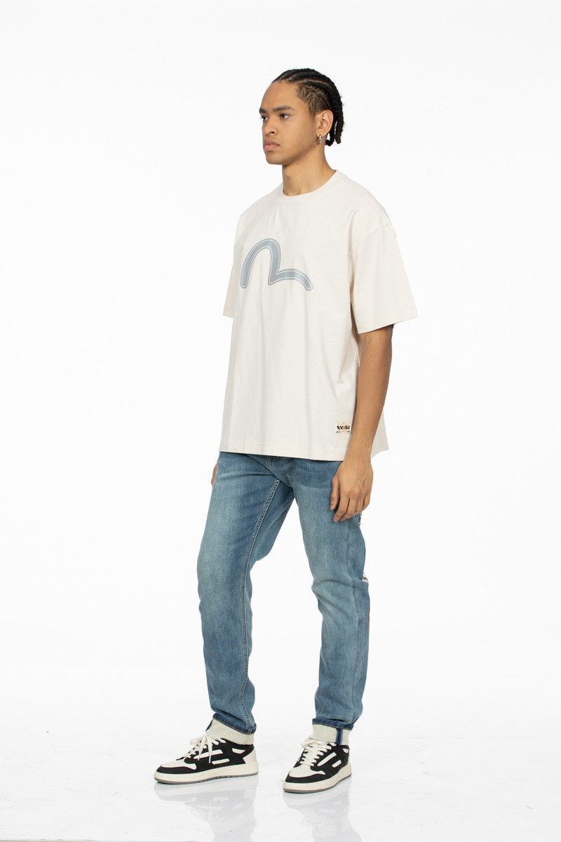 FORTUNE GOD REFLECTIVE HEAT TRANSFER PRINT LOOSE FIT T-SHIRT 4