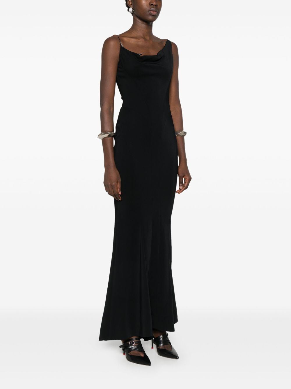 crepe maxi dress - 3