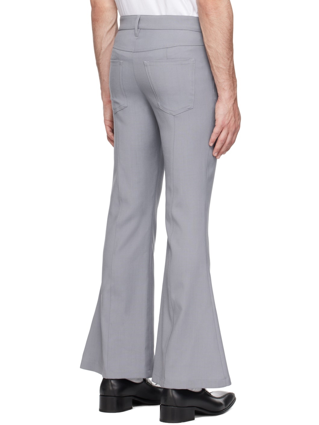 Gray Embroidered Trousers - 3
