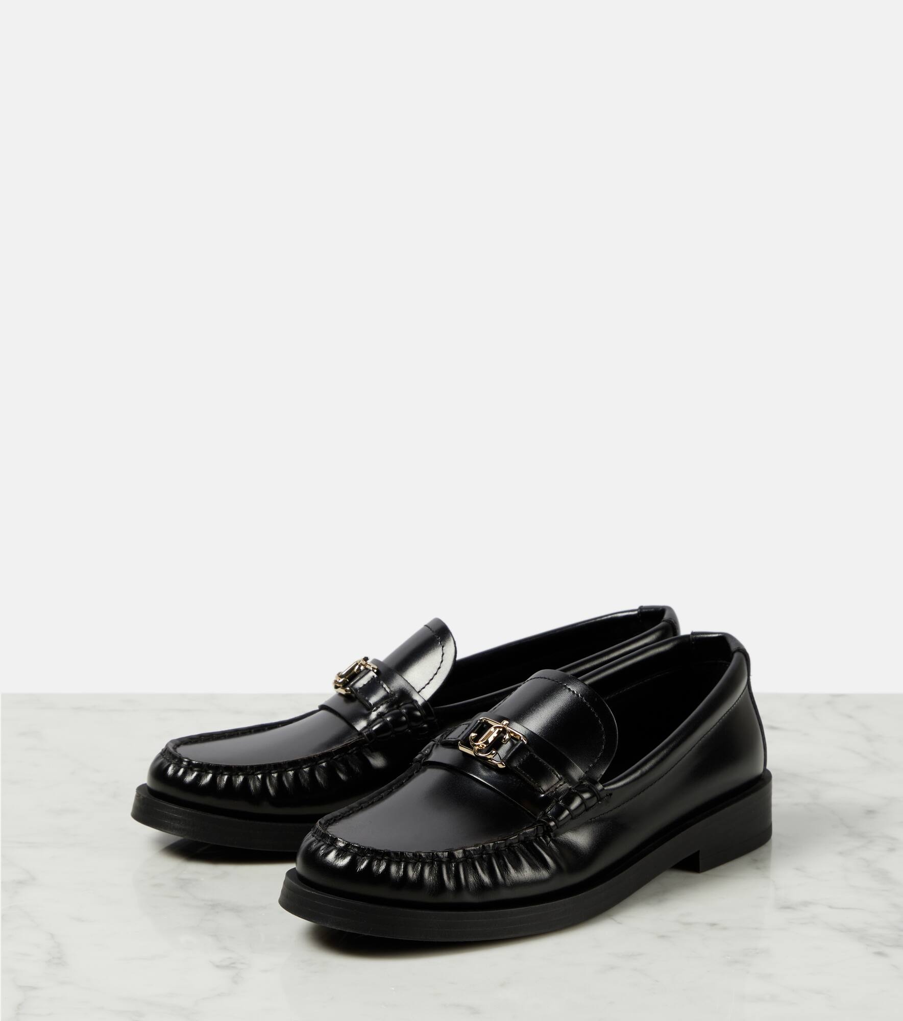 Addie logo leather loafers - 5