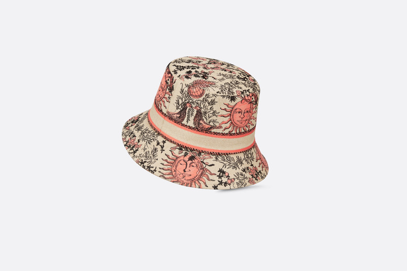 Dioriviera D-Bobby Toile de Jouy Soleil Small Brim Bucket Hat 3