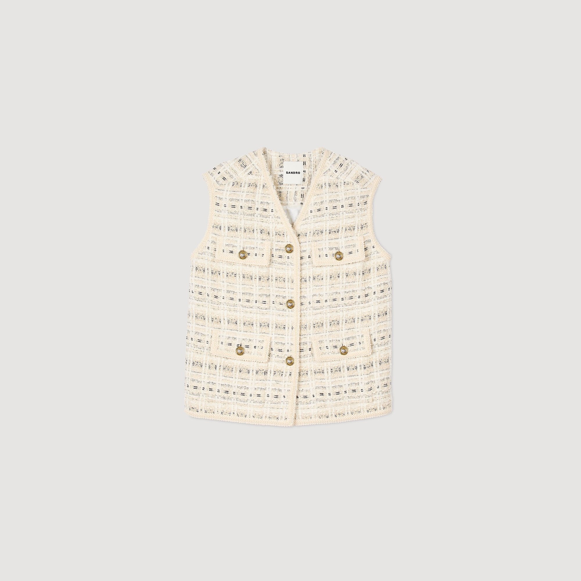 SLEEVELESS TWEED JACKET - 6