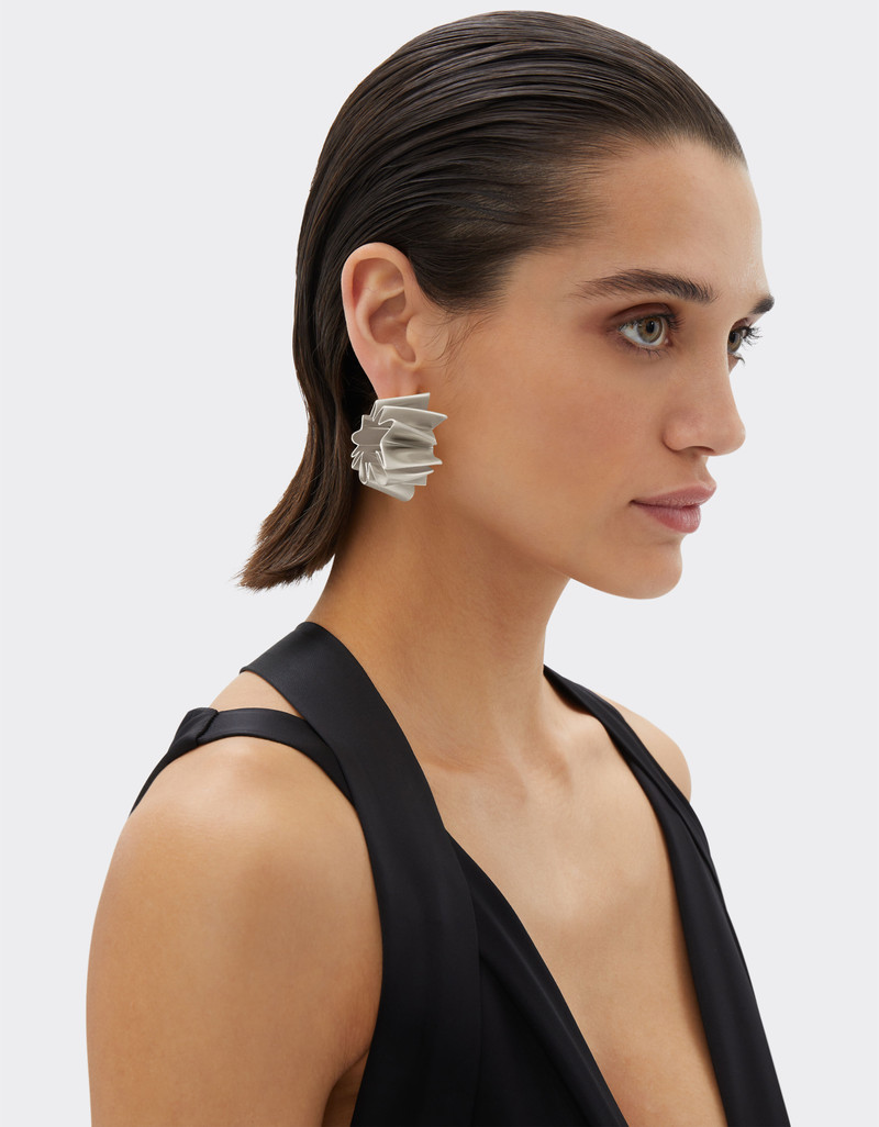 Ferrari Brass earrings with satin palladium finish outlook